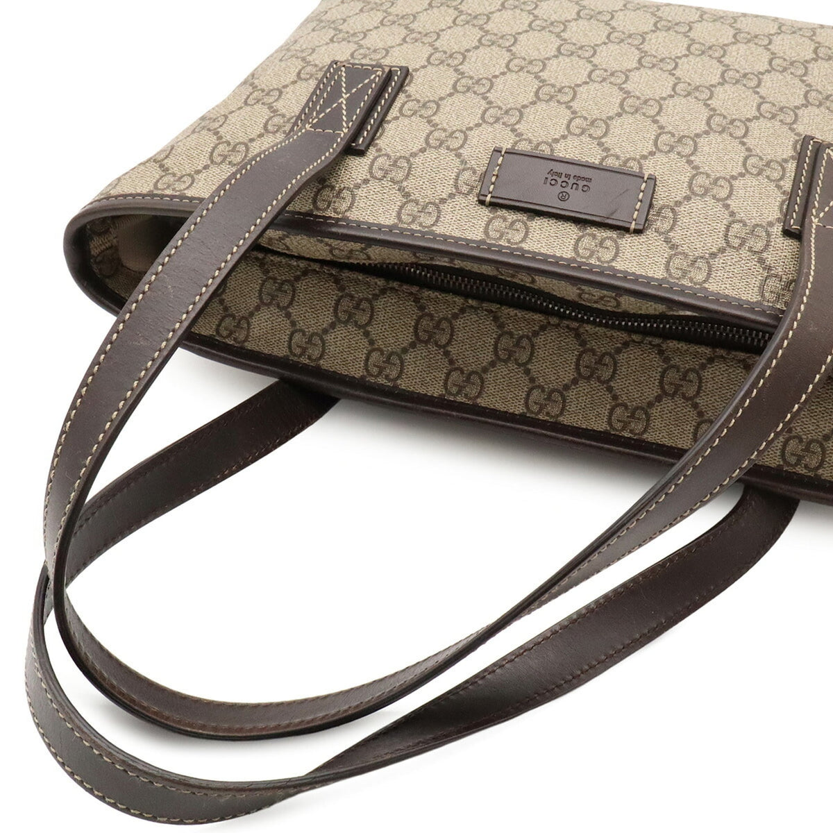 Gucci Beige Brown Dark Brown Gg Supreme Shoulder Bag Tote Bag (Pre-Owned)