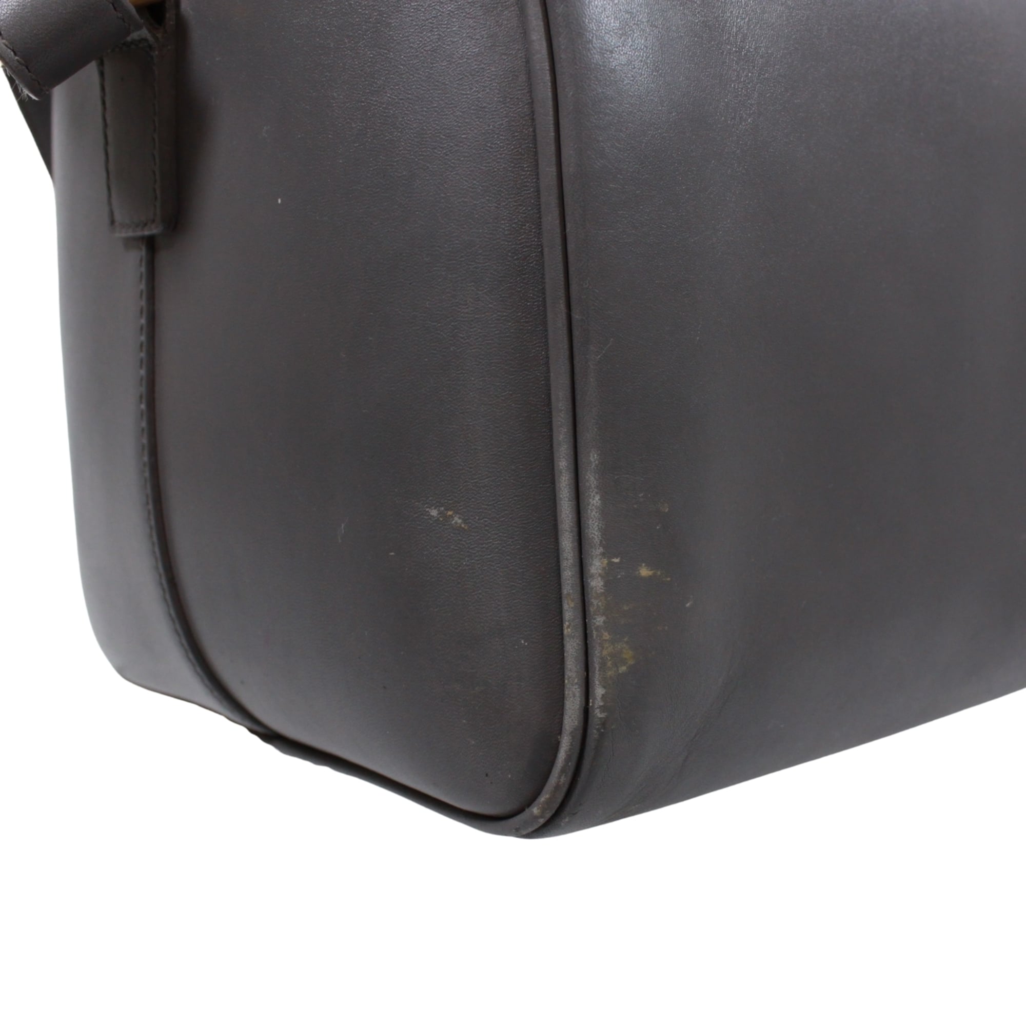 Saint Laurent Gray Leather Boston Bag Handbag (Pre-Owned)