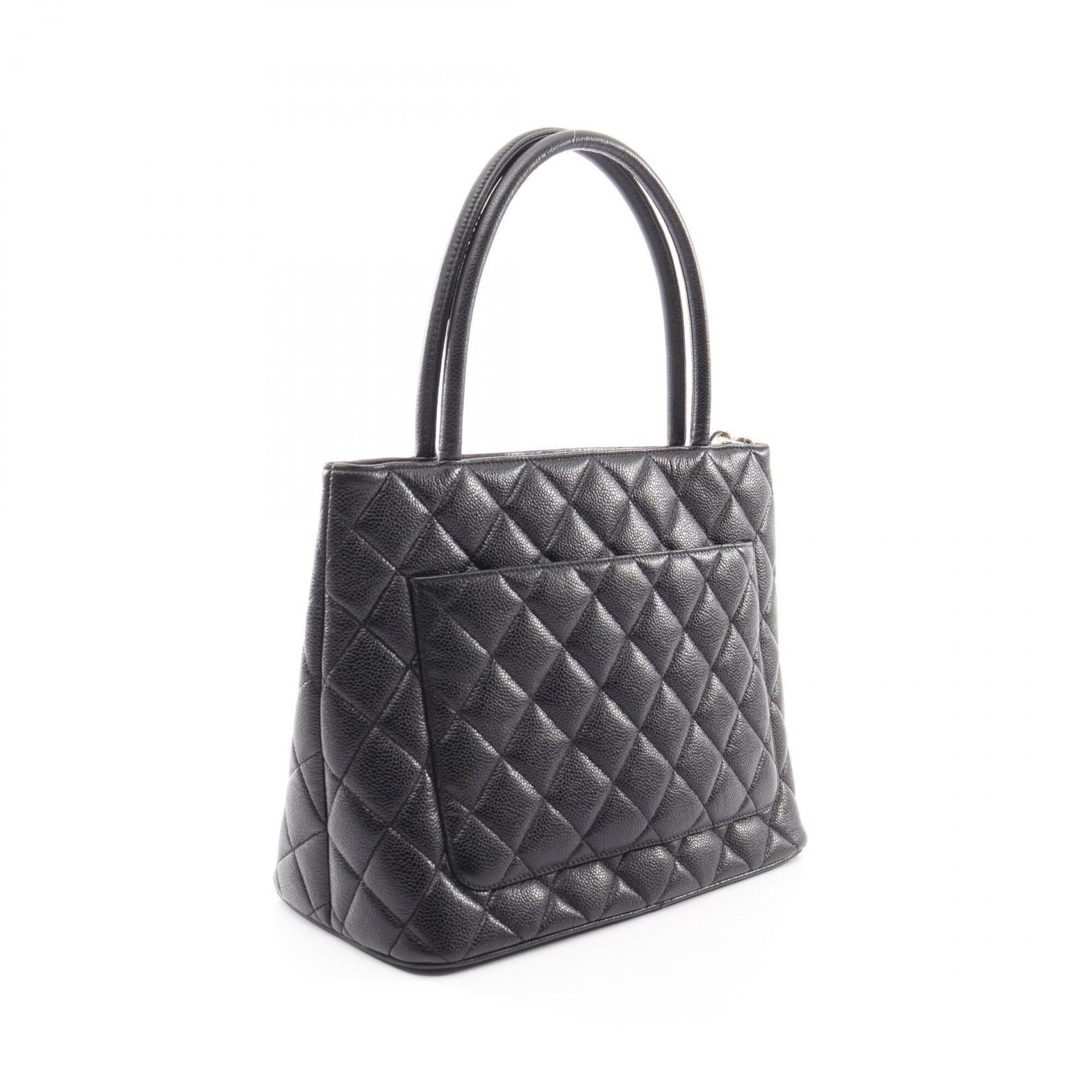 Chanel Black Grained Calfskin Handbag Tote Bag (Pre-Owned)