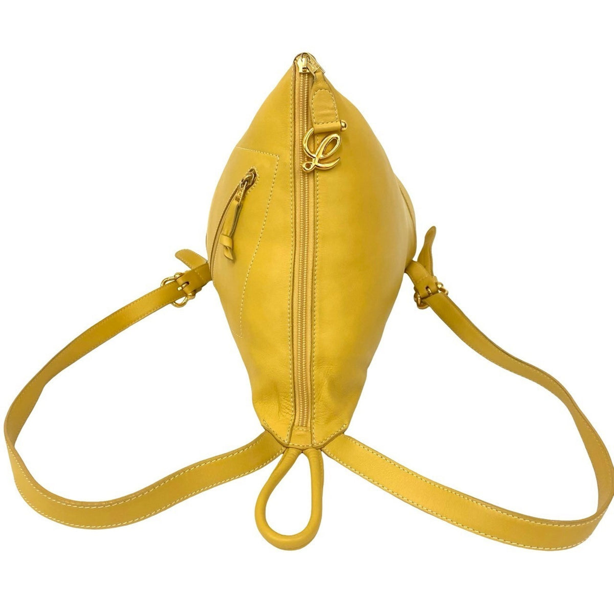 Loewe Yellow Leather Backpack Pouch (Pre-Owned)