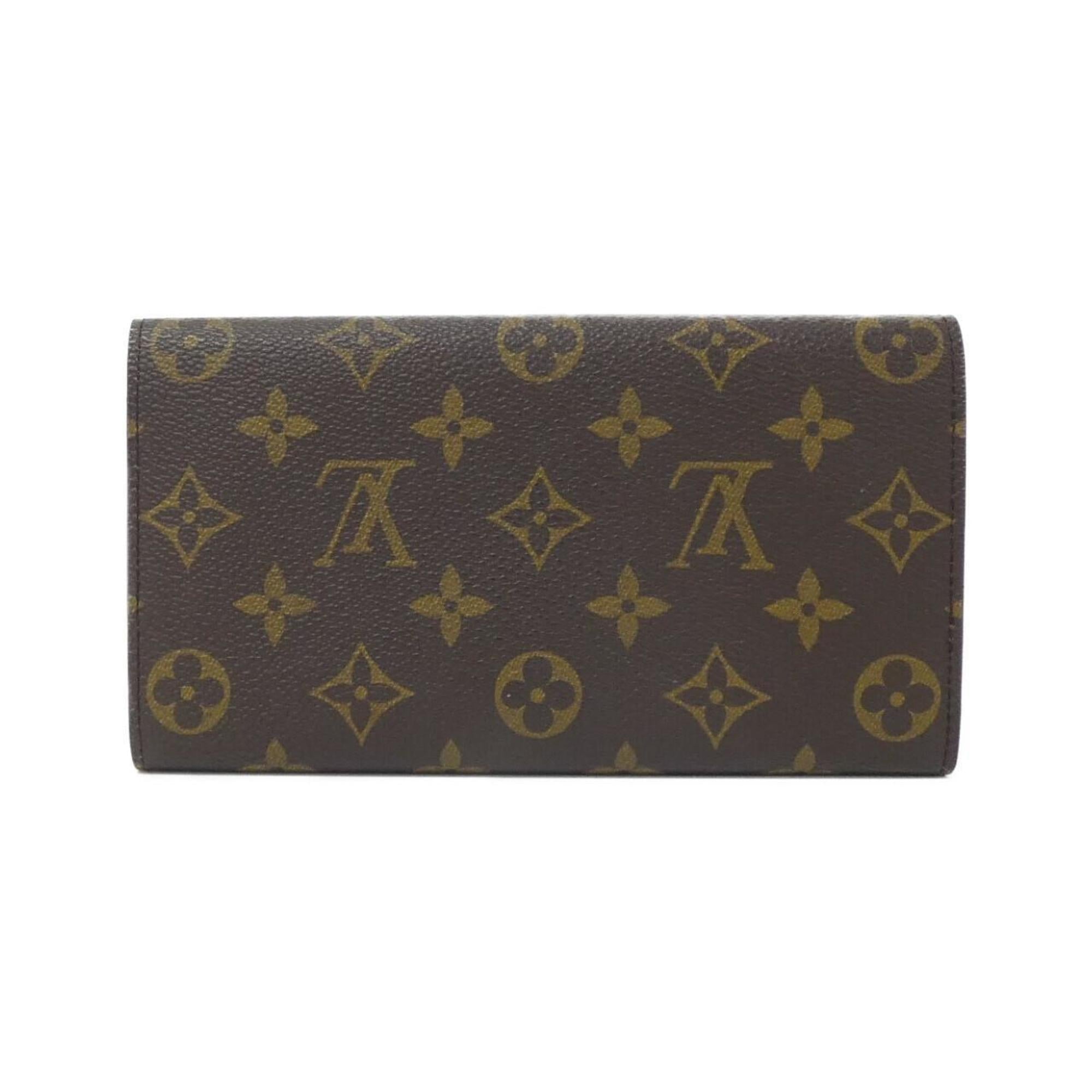 Louis Vuitton Marron Coated Canvas Long Wallet (Bi-Fold) (Pre-Owned)
