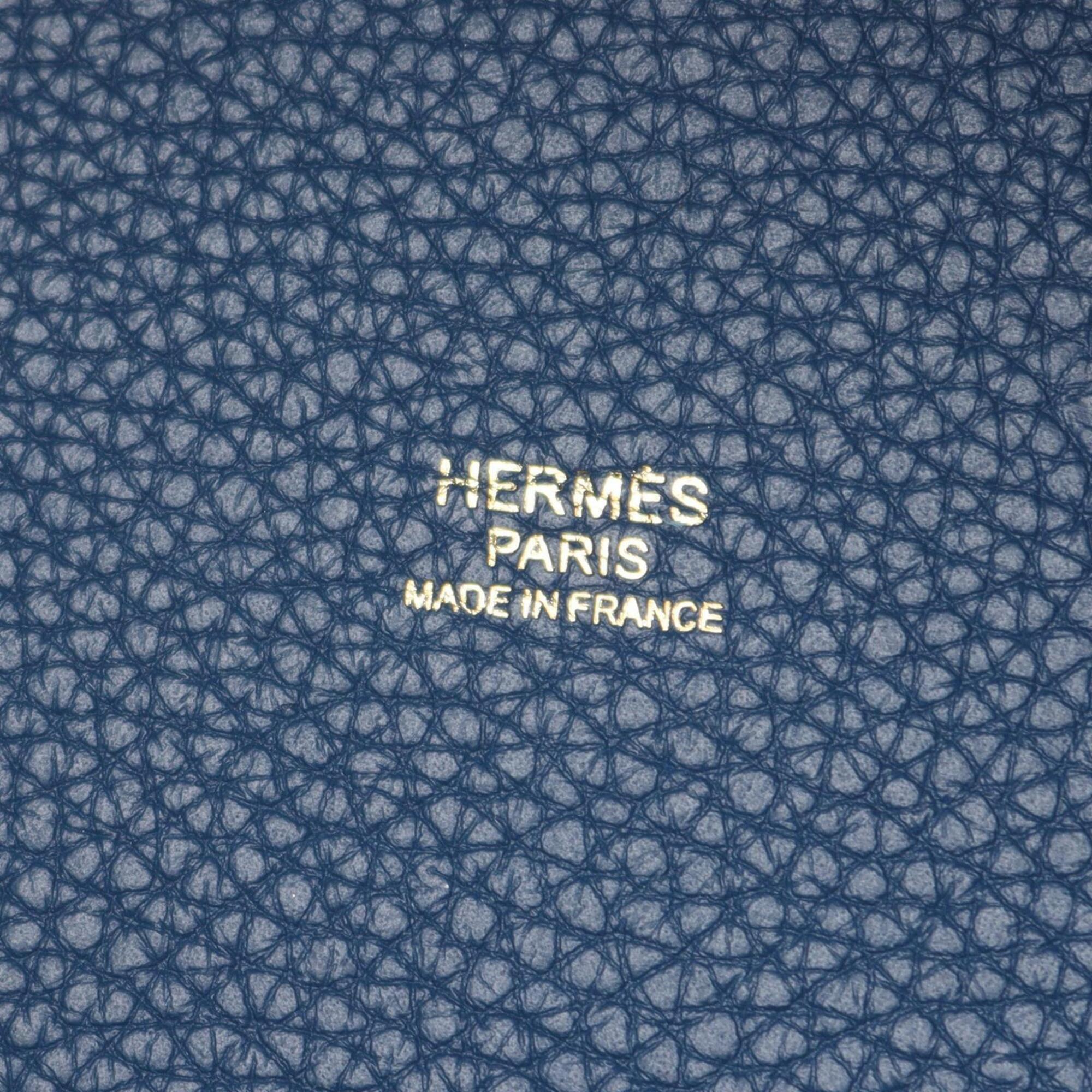 Hermes Blue Taurillon Clemence Leather Handbag (Pre-Owned)