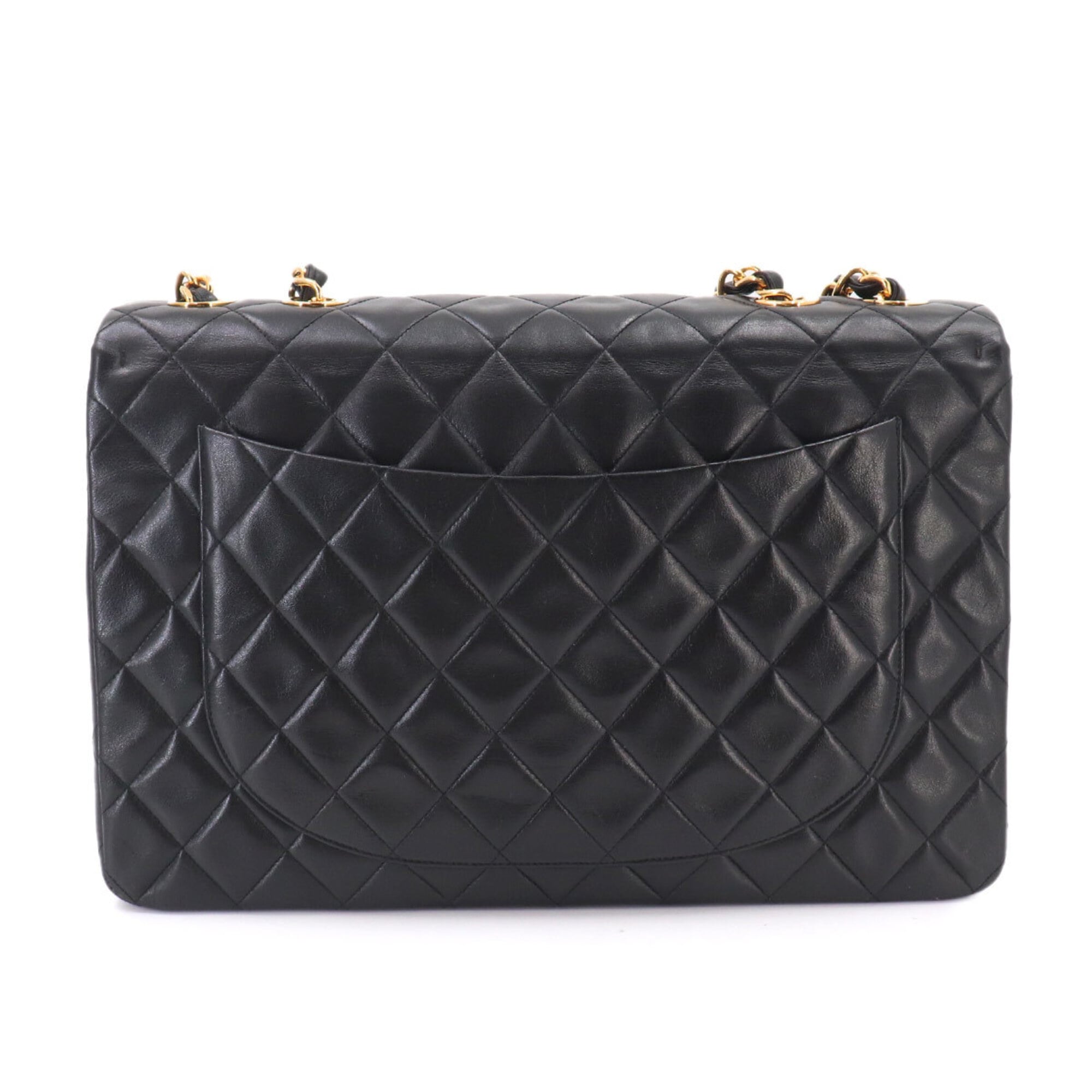 Chanel Matelasse Black Leather Handbag Shoulder Bag (Pre-Owned)
