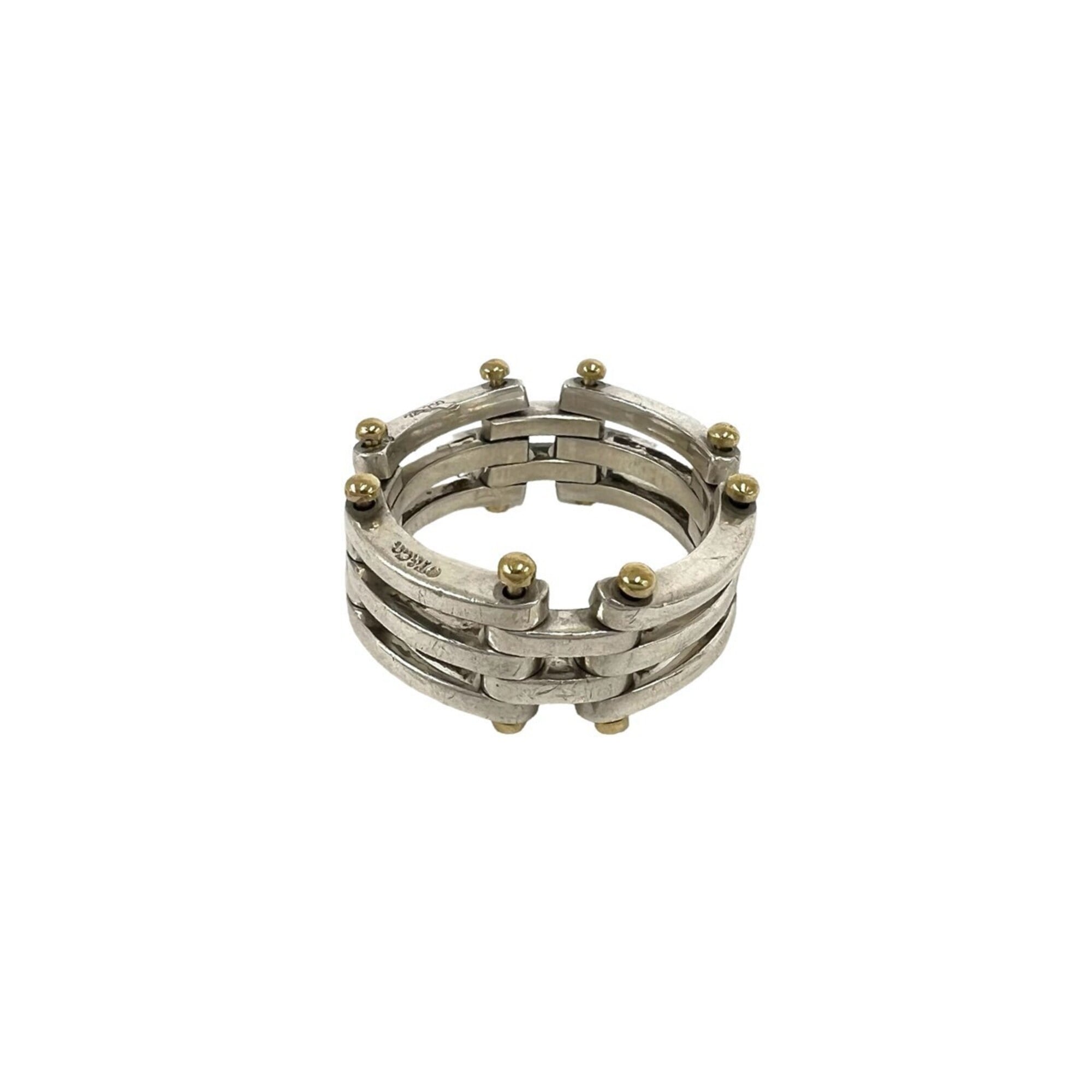 Tiffany Gold Silver Gold (18K) Silver 925 Band Ring (Pre-Owned)