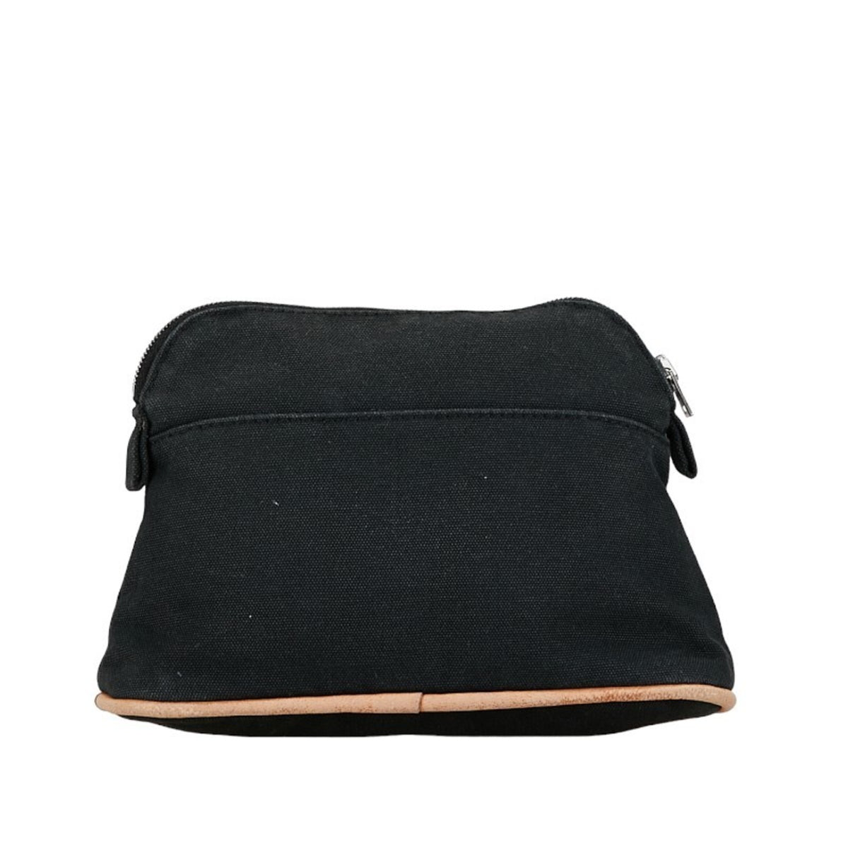 Hermes Black Canvas Leather Pouch (Pre-Owned)