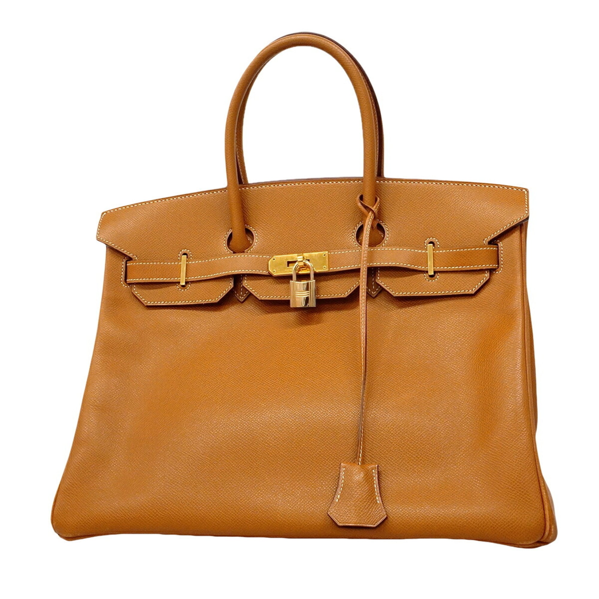 Hermes Gold Leather Handbag (Pre-Owned)