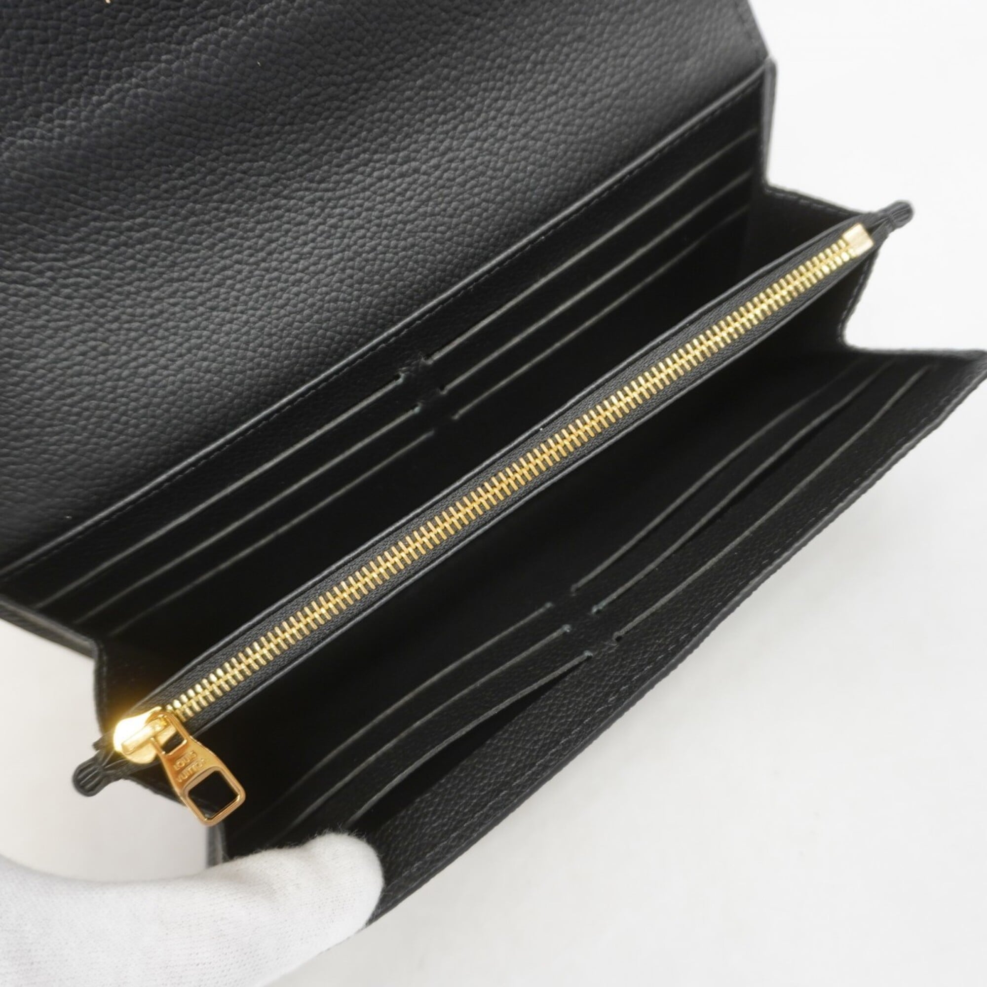 Louis Vuitton Beige Black Long Wallet (Bi-Fold) (Pre-Owned)