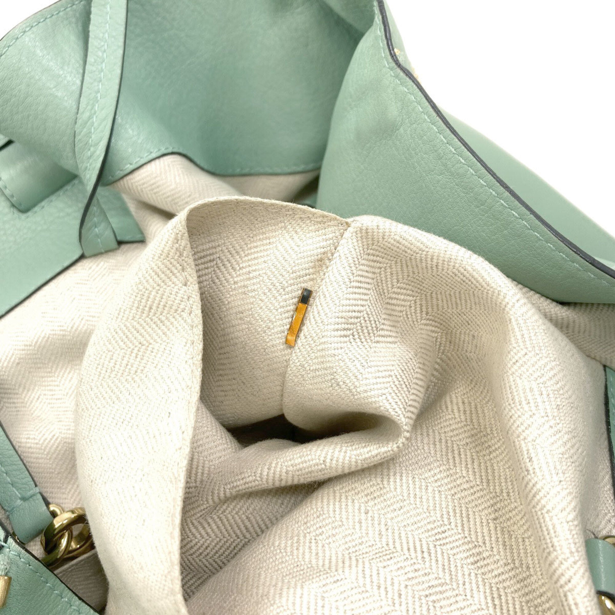Loewe Light Green Leather Handbag Pouch (Pre-Owned)