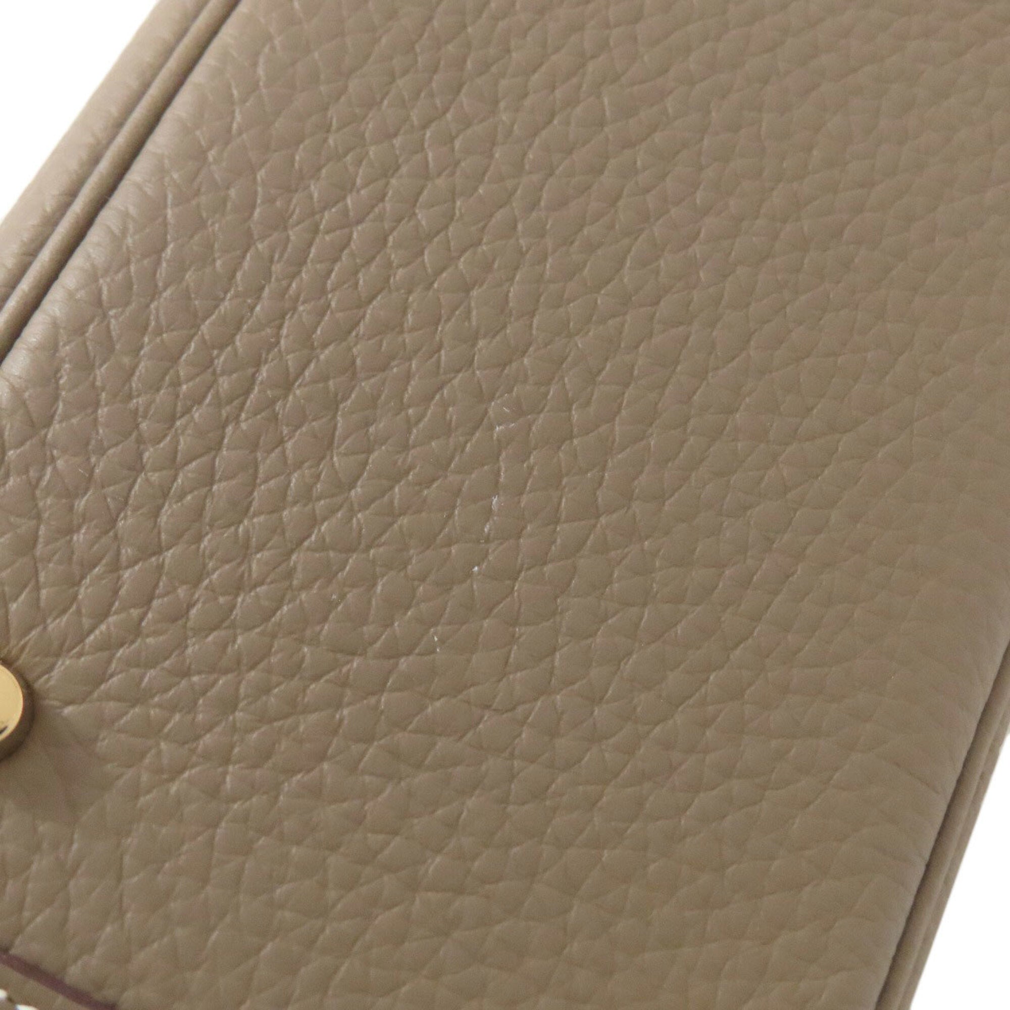 Hermes Lindy Etoupe Gray Taurillon Clemence Leather Handbag (Pre-Owned)