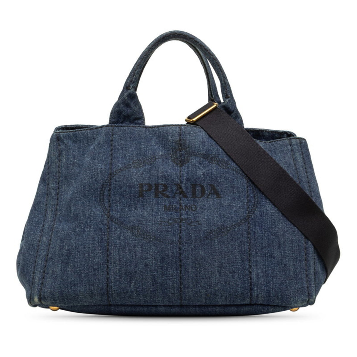 Prada Blue Canapa Handbag (Pre-Owned)