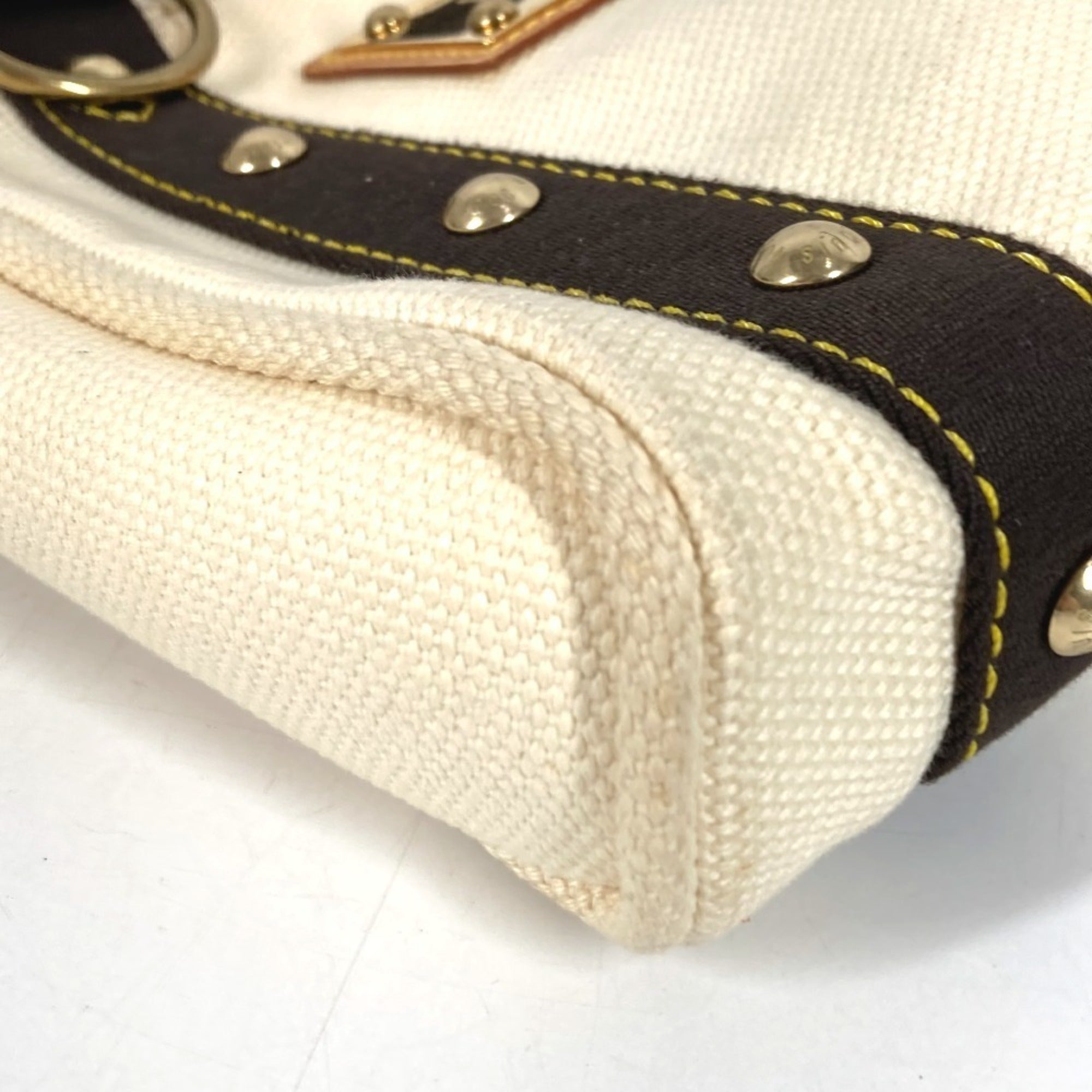 Louis Vuitton Brown White Canvas Handbag Tote Bag (Pre-Owned)