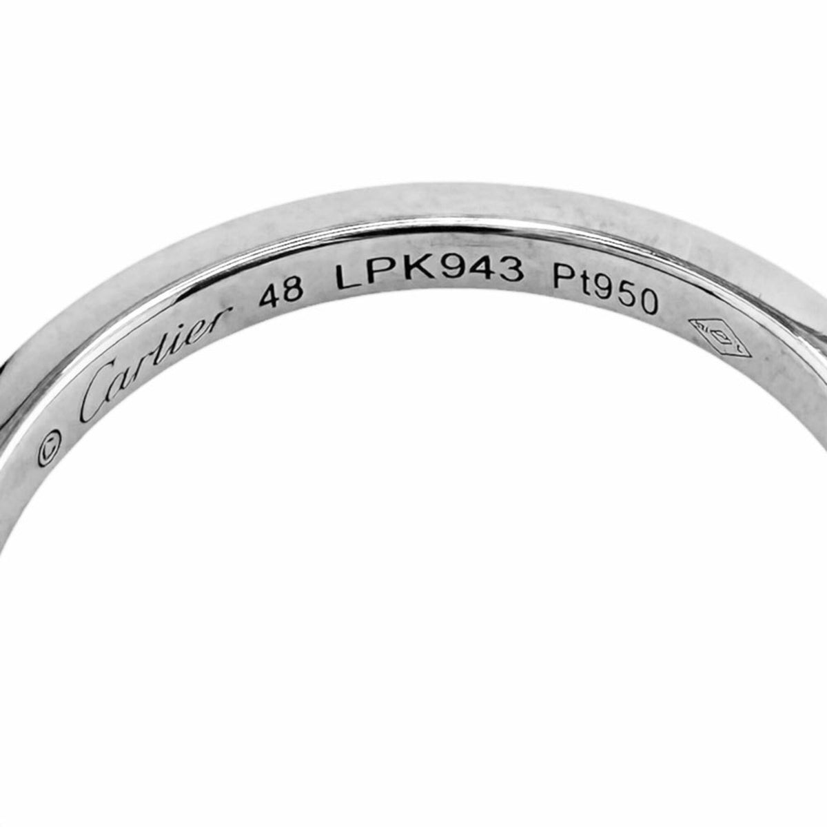 Cartier Silver Platinum 950 Band Ring (Pre-Owned)