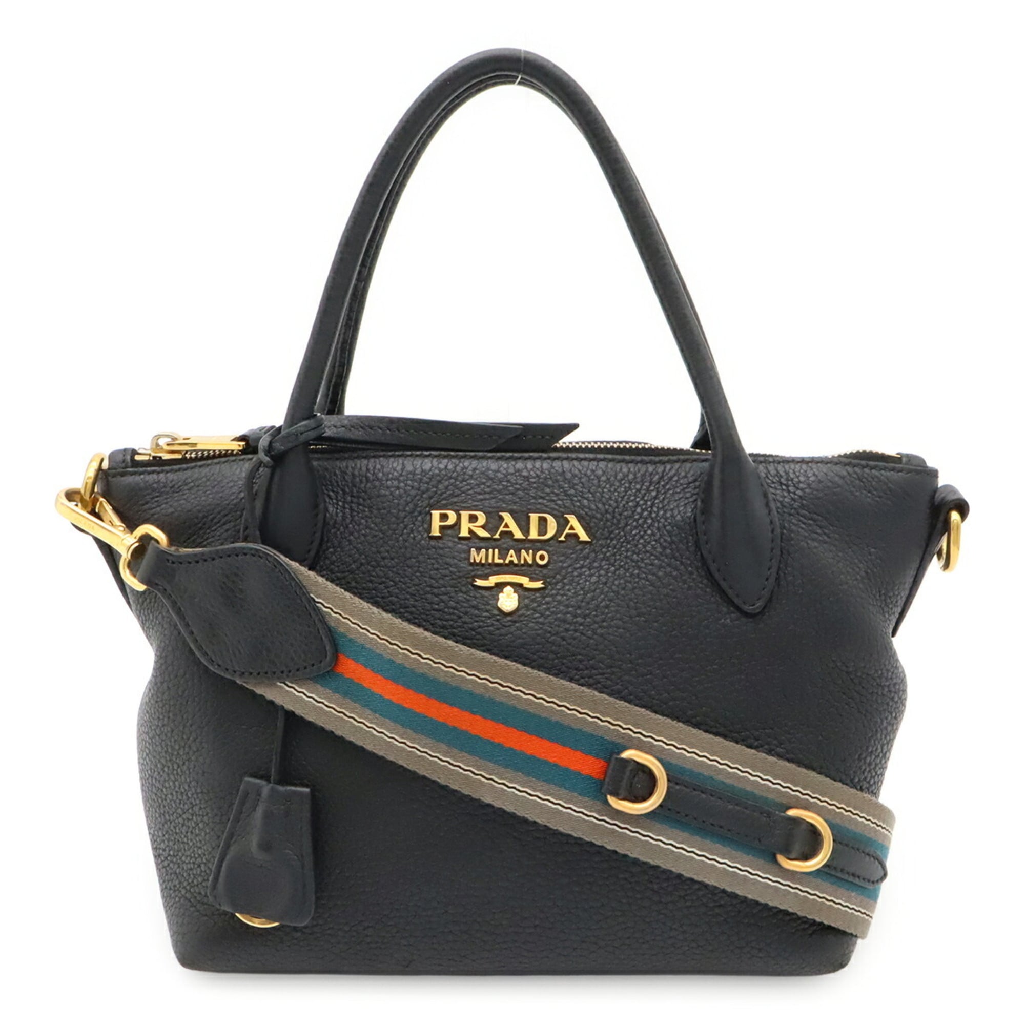 Prada Black Nero Leather Handbag Shoulder Bag (Pre-Owned)