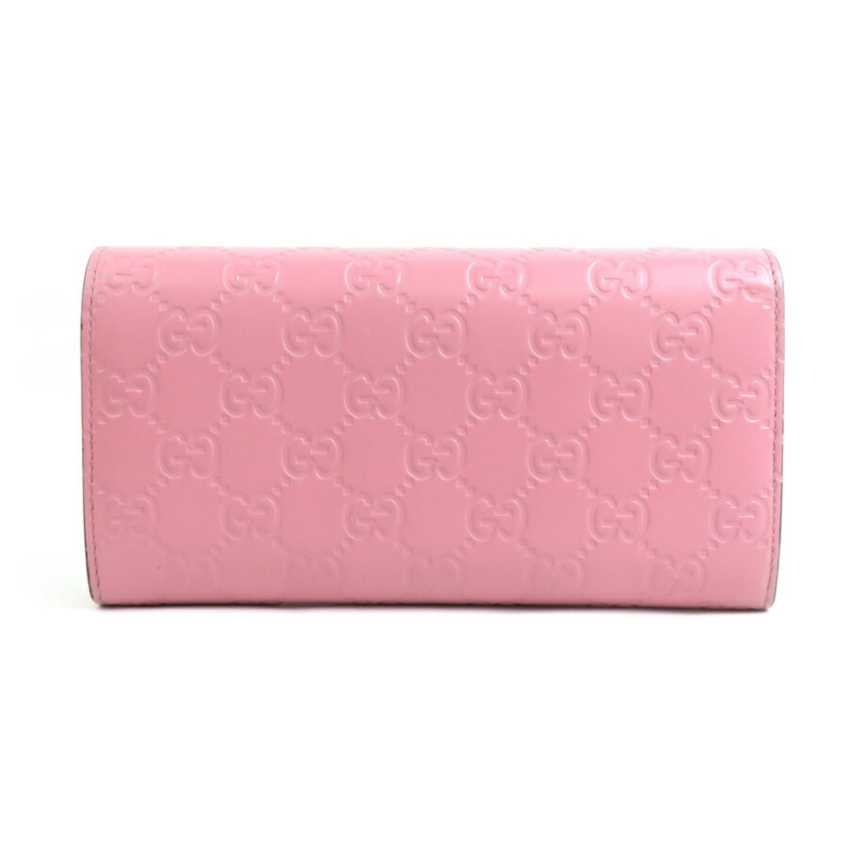 Gucci Pink Leather Long Wallet (Bi-Fold) (Pre-Owned)