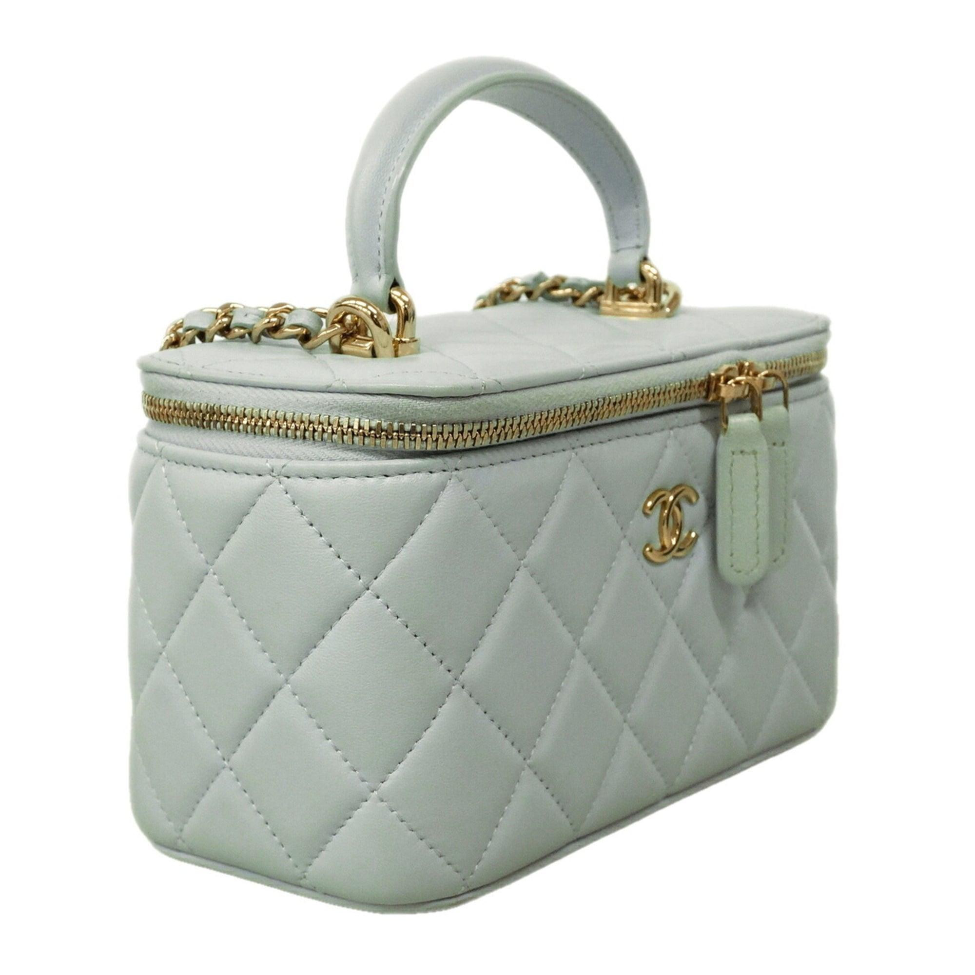 Chanel Sky Blue Leather Vanity Bag (Pre-Owned)