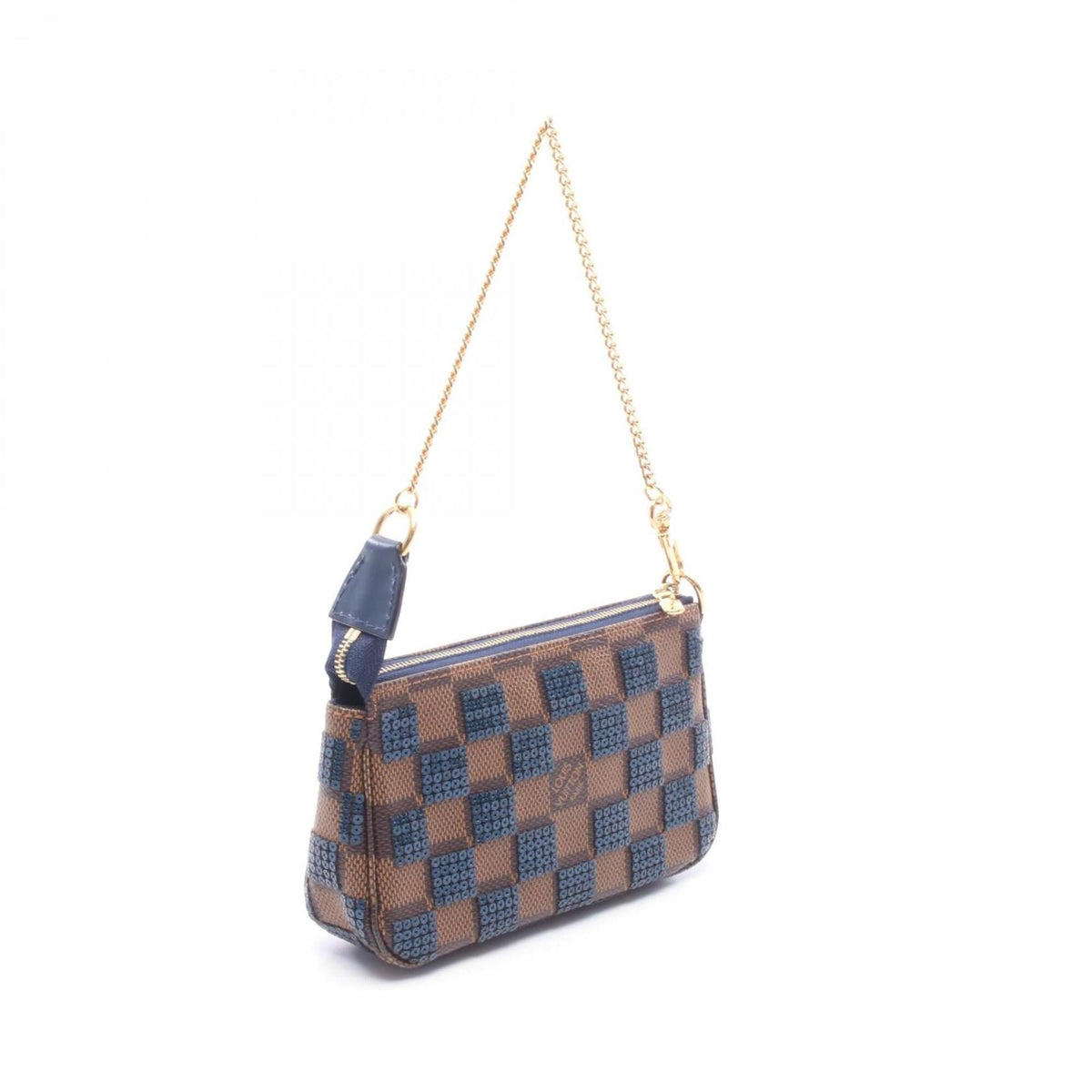 Louis Vuitton Brown Navy Coated Canvas Spangles Handbag Pochette (Pre-Owned)