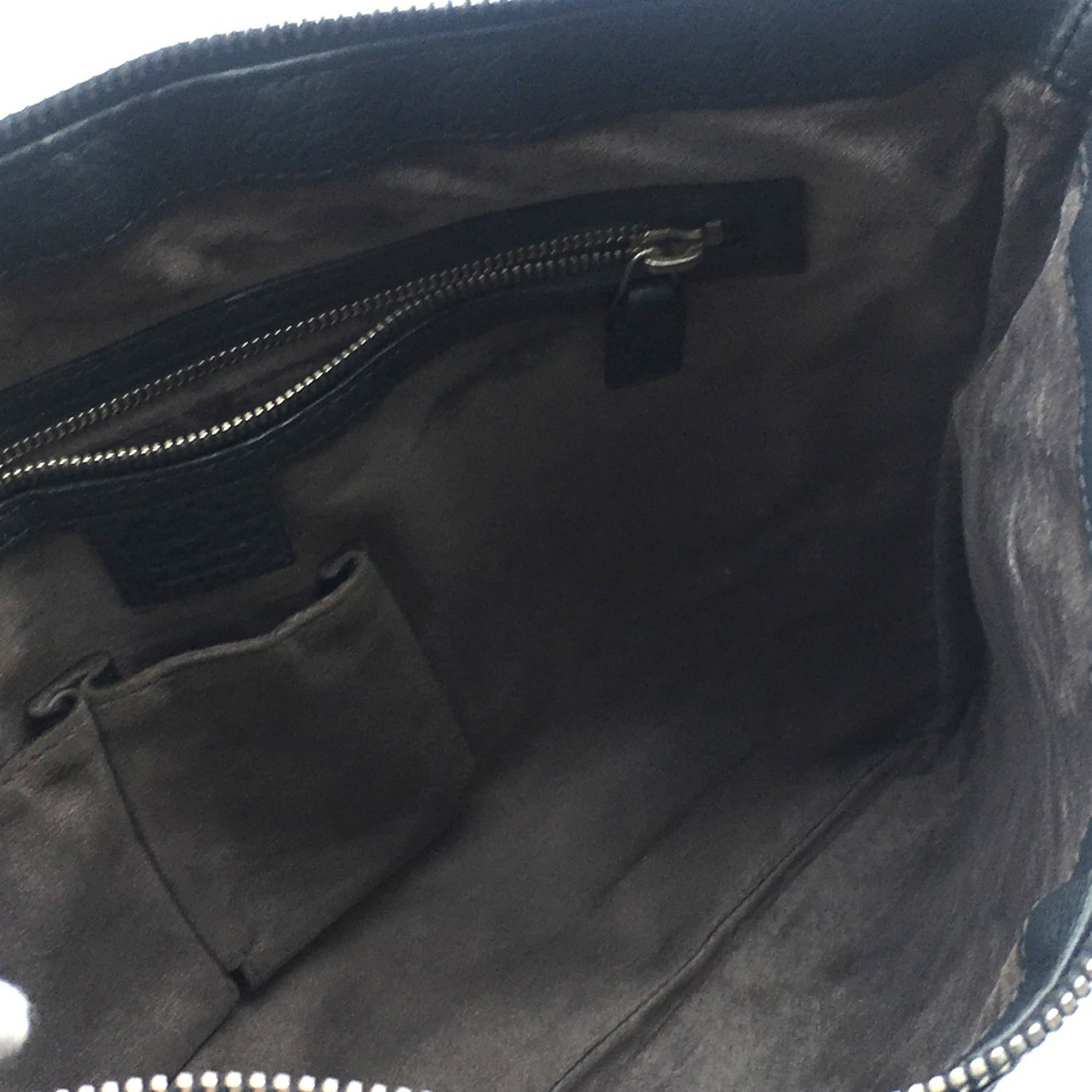 Gucci Gray Leather Shoulder Bag (Pre-Owned)