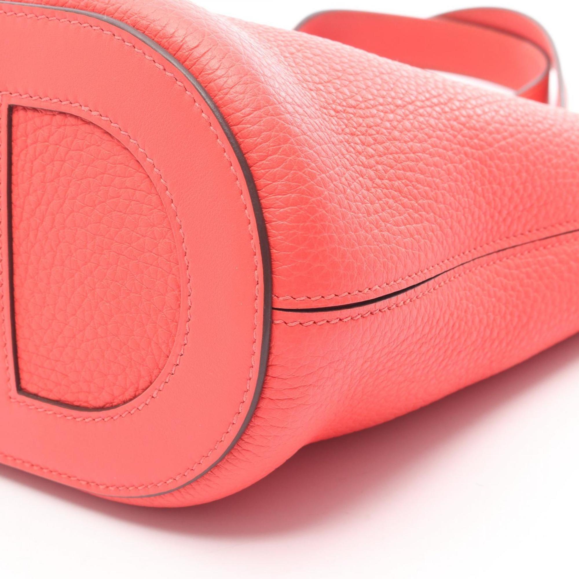 Hermes Red Color Taurillon Clemence Leather Handbag (Pre-Owned)