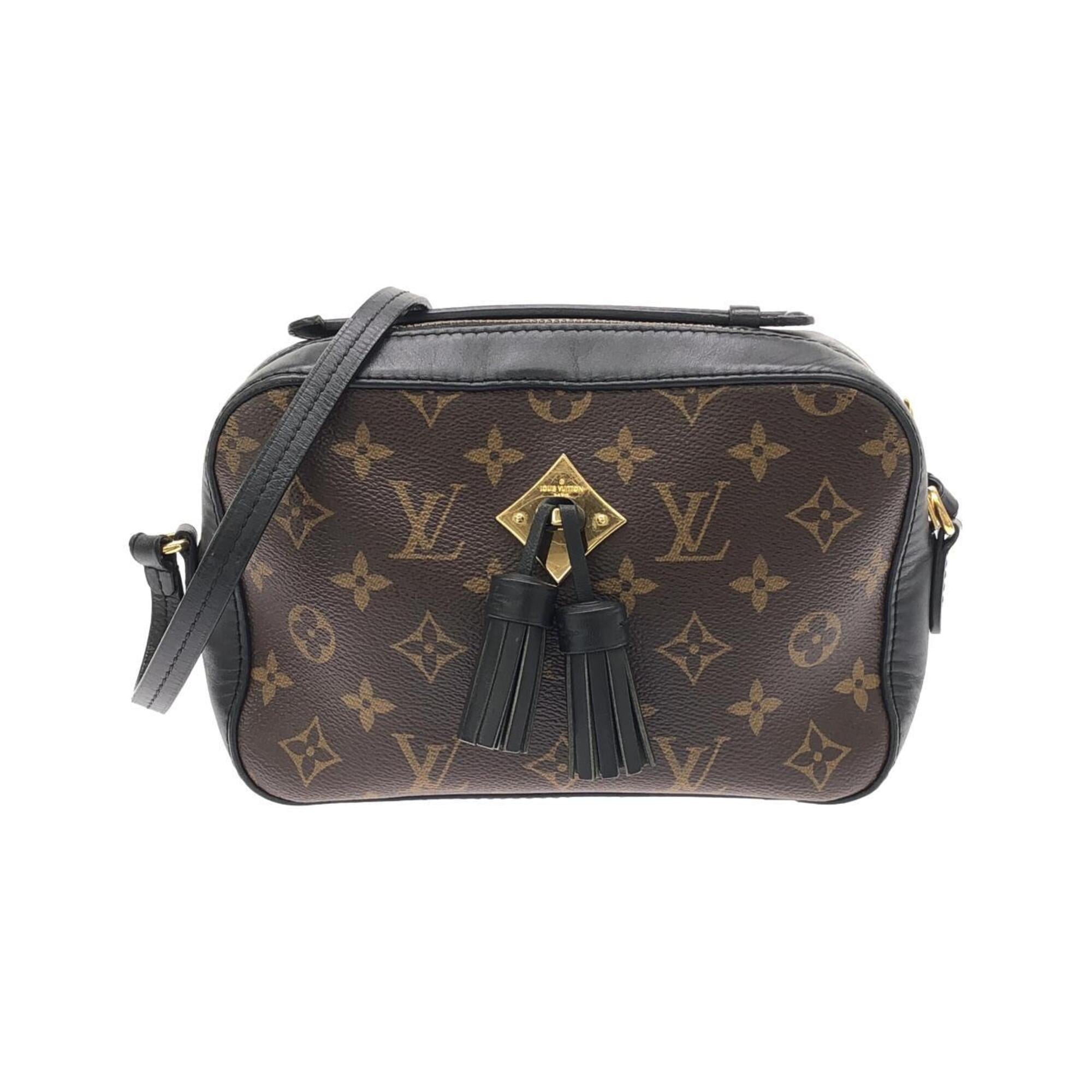 Louis Vuitton Monogram Black Marron Coated Canvas Leather Shoulder Bag (Pre-Owned)