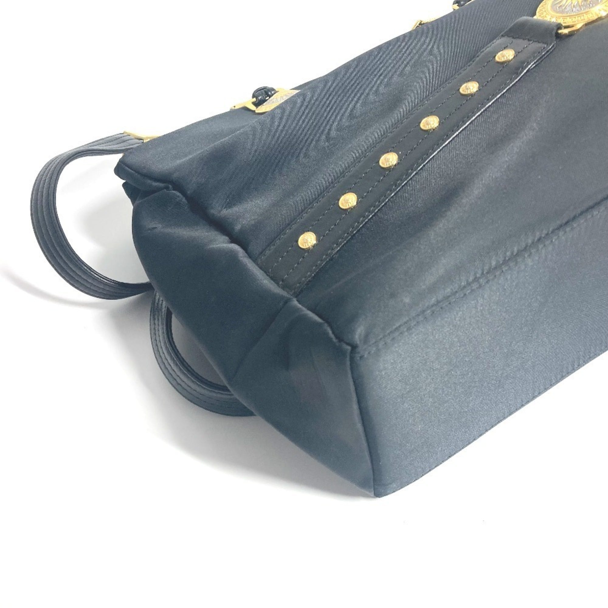 Versace Black Nylon Shoulder Bag Tote Bag (Pre-Owned)