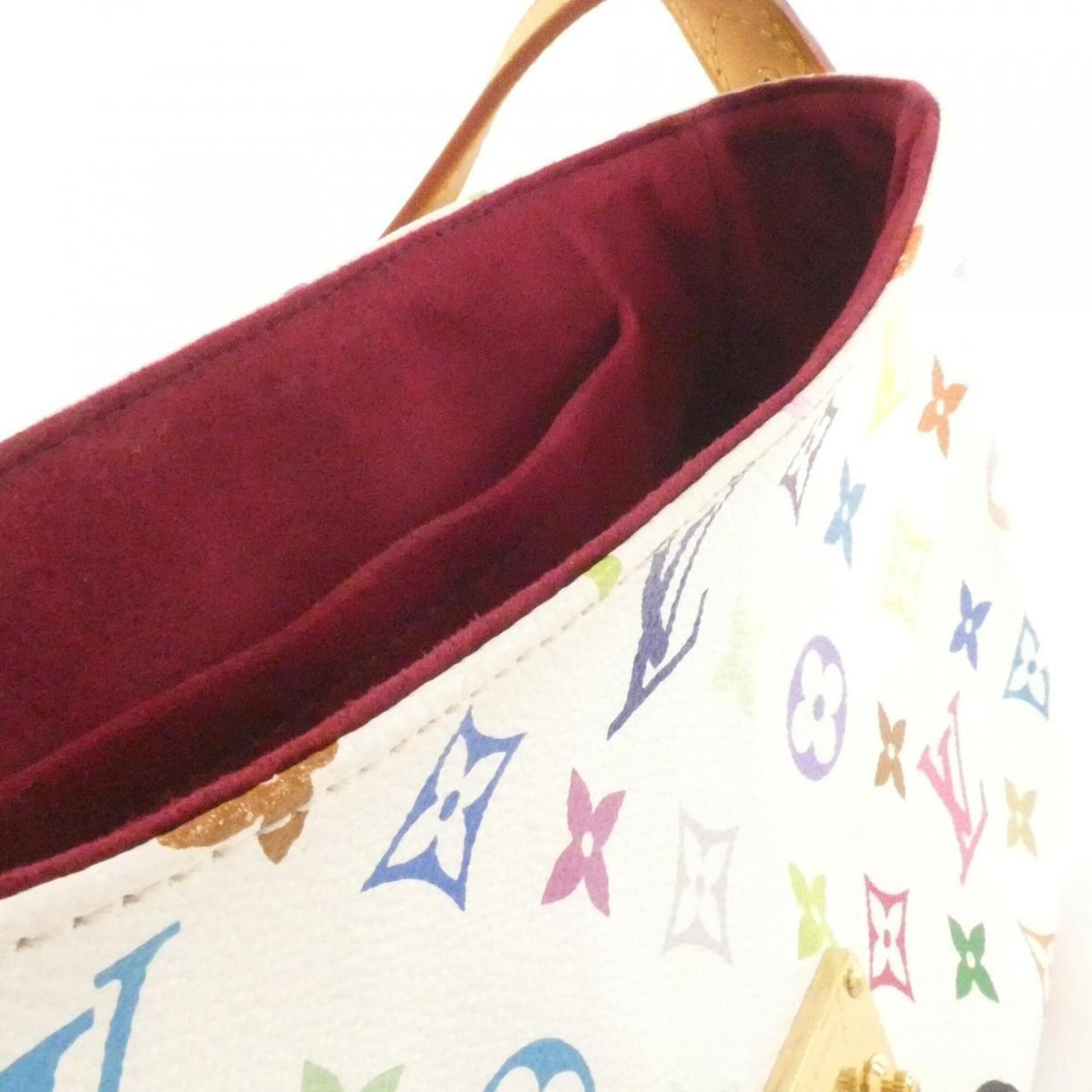 Louis Vuitton White Coated Canvas Shoulder Bag (Pre-Owned)