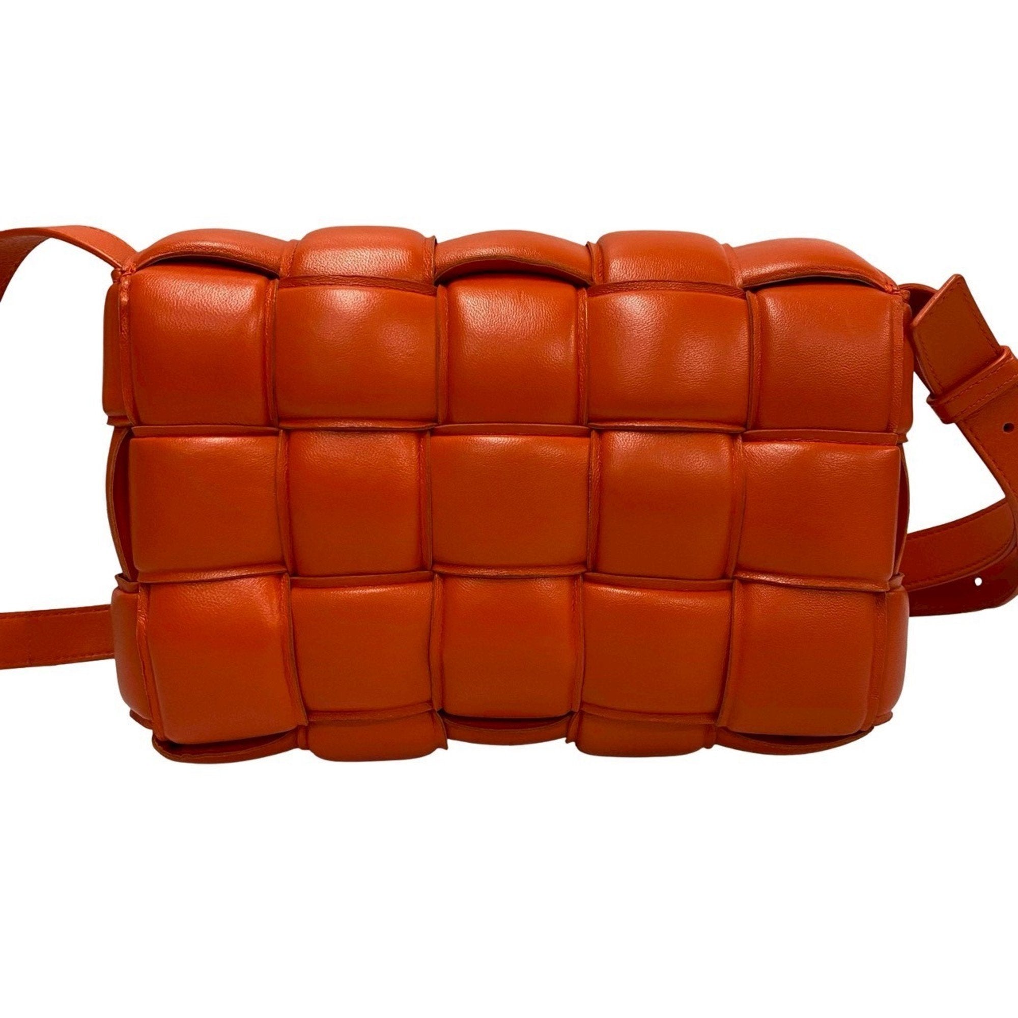 Bottega Veneta Orange Leather Pochette Shoulder Bag (Pre-Owned)