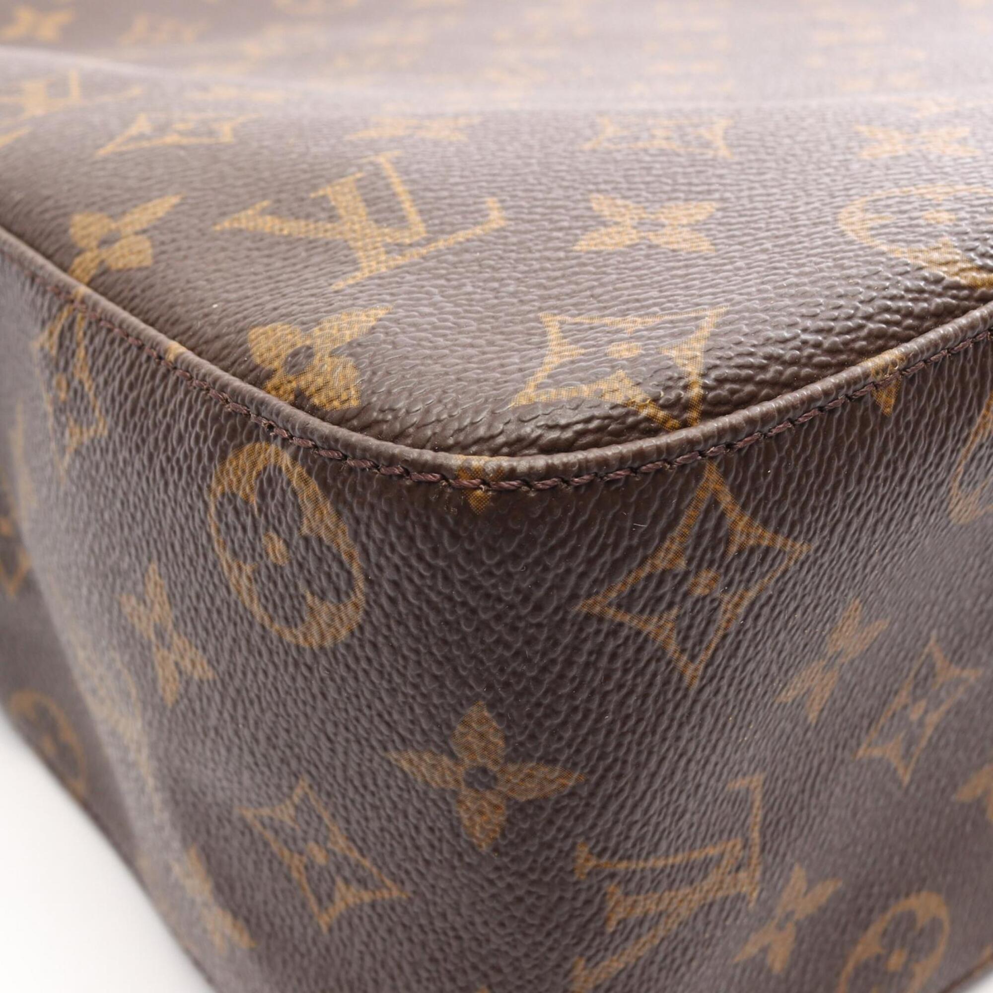 Louis Vuitton Brown Monogram Coated Canvas Leather Handbag Shoulder Bag (Pre-Owned)