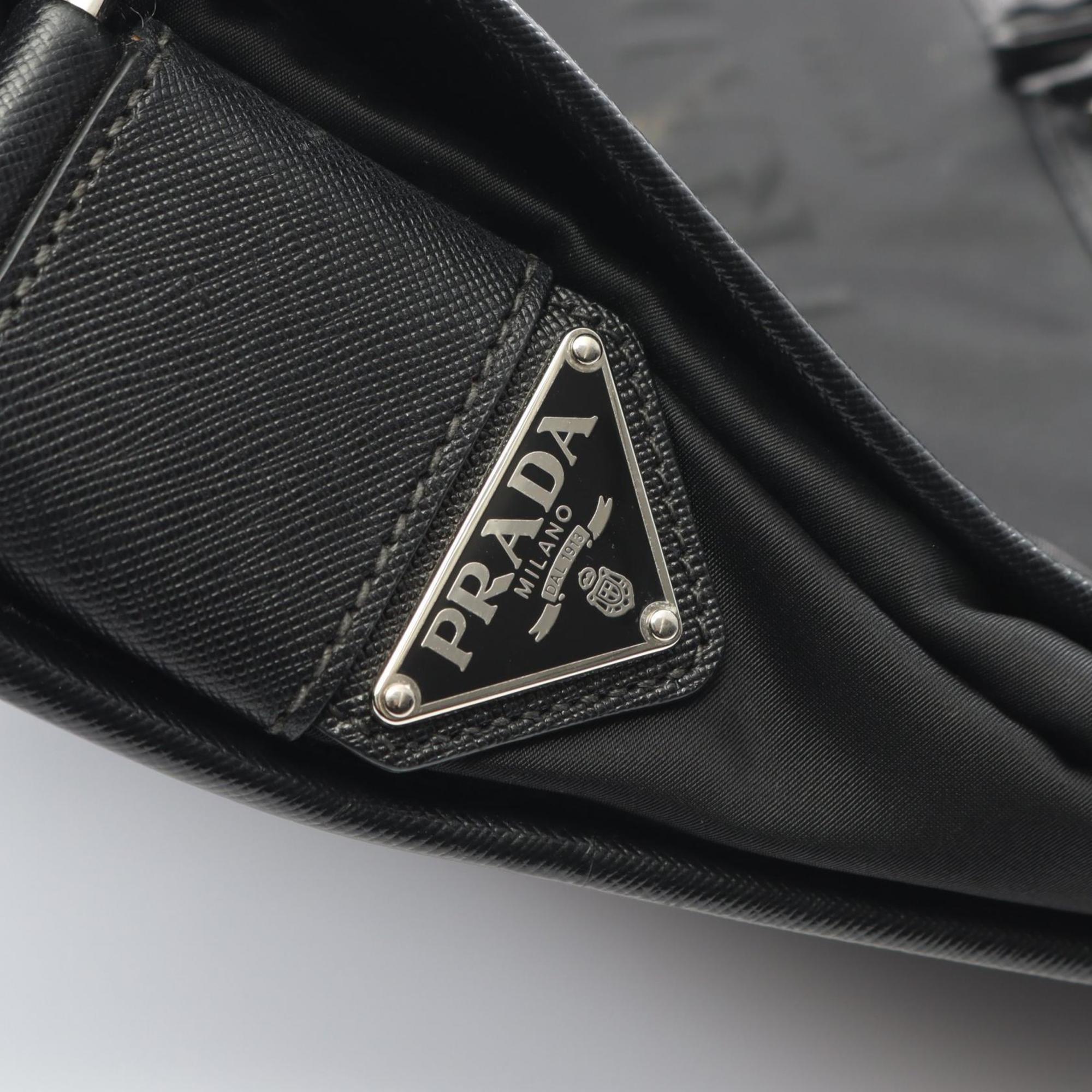 Prada Black Nylon Saffiano Triangle Shoulder Bag (Pre-Owned)