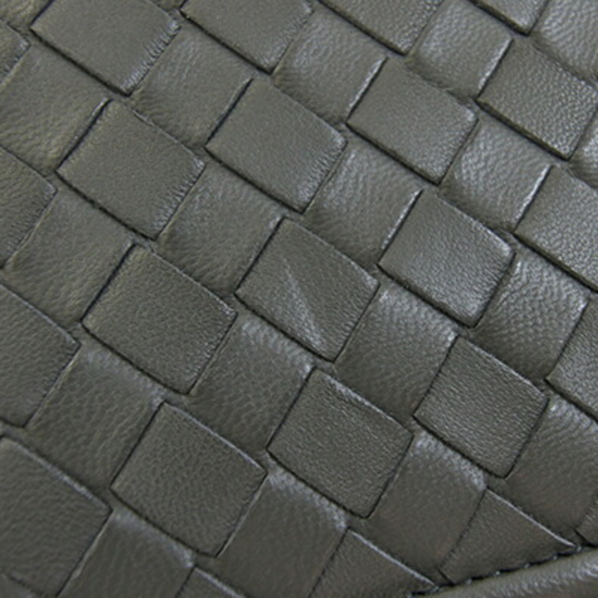 Bottega Veneta Intrecciato Dark Gray Leather Clutch Bag Shoulder Bag (Pre-Owned)