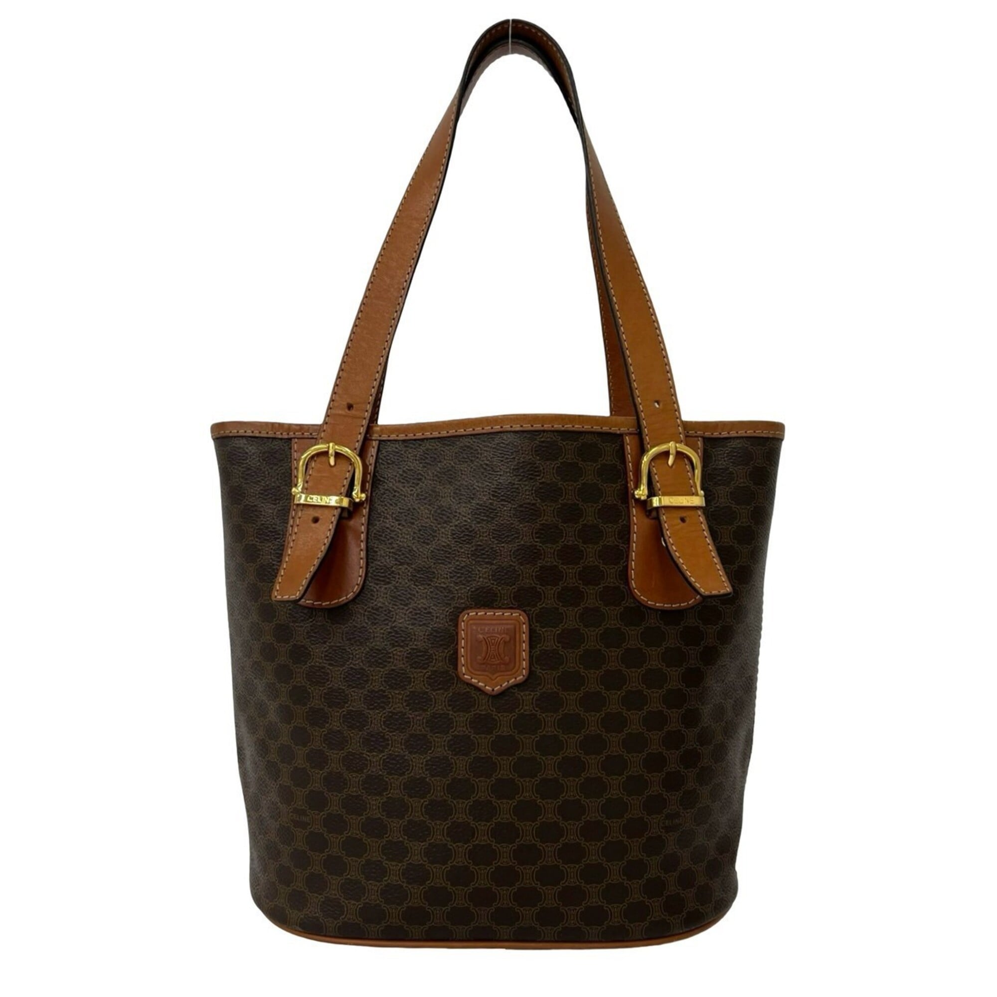 Celine Brown Pvc Leather Handbag Shoulder Bag Tote Bag (Pre-Owned)