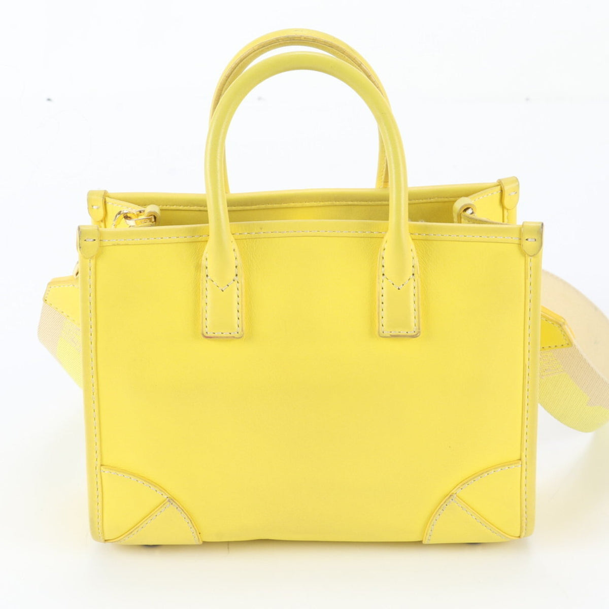 Mcm Yellow Leather Handbag Shoulder Bag Tote Bag (Pre-Owned)