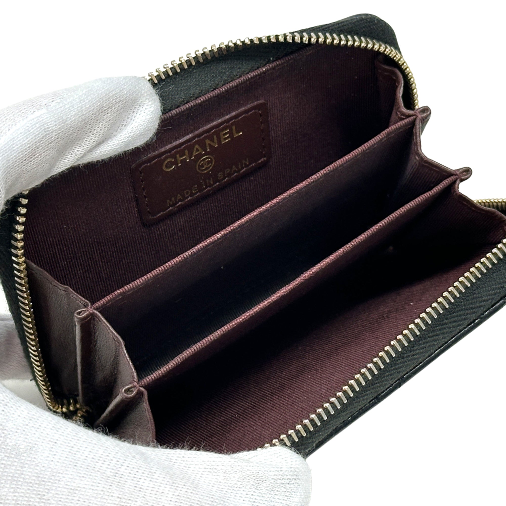 Chanel Black Grained Calfskin Coin Purse/Coin Case (Pre-Owned)