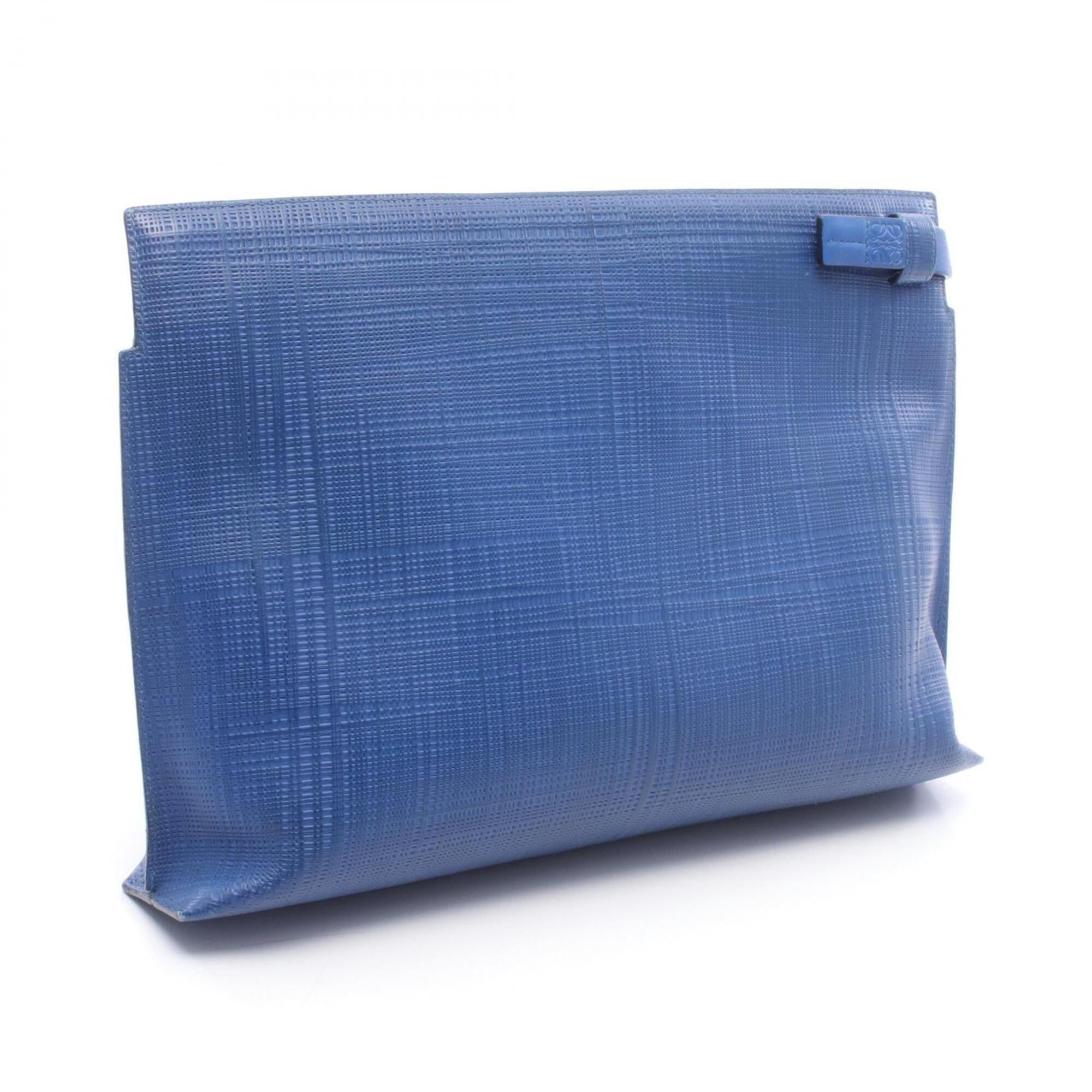 Loewe Blue Leather Clutch Bag Pouch (Pre-Owned)