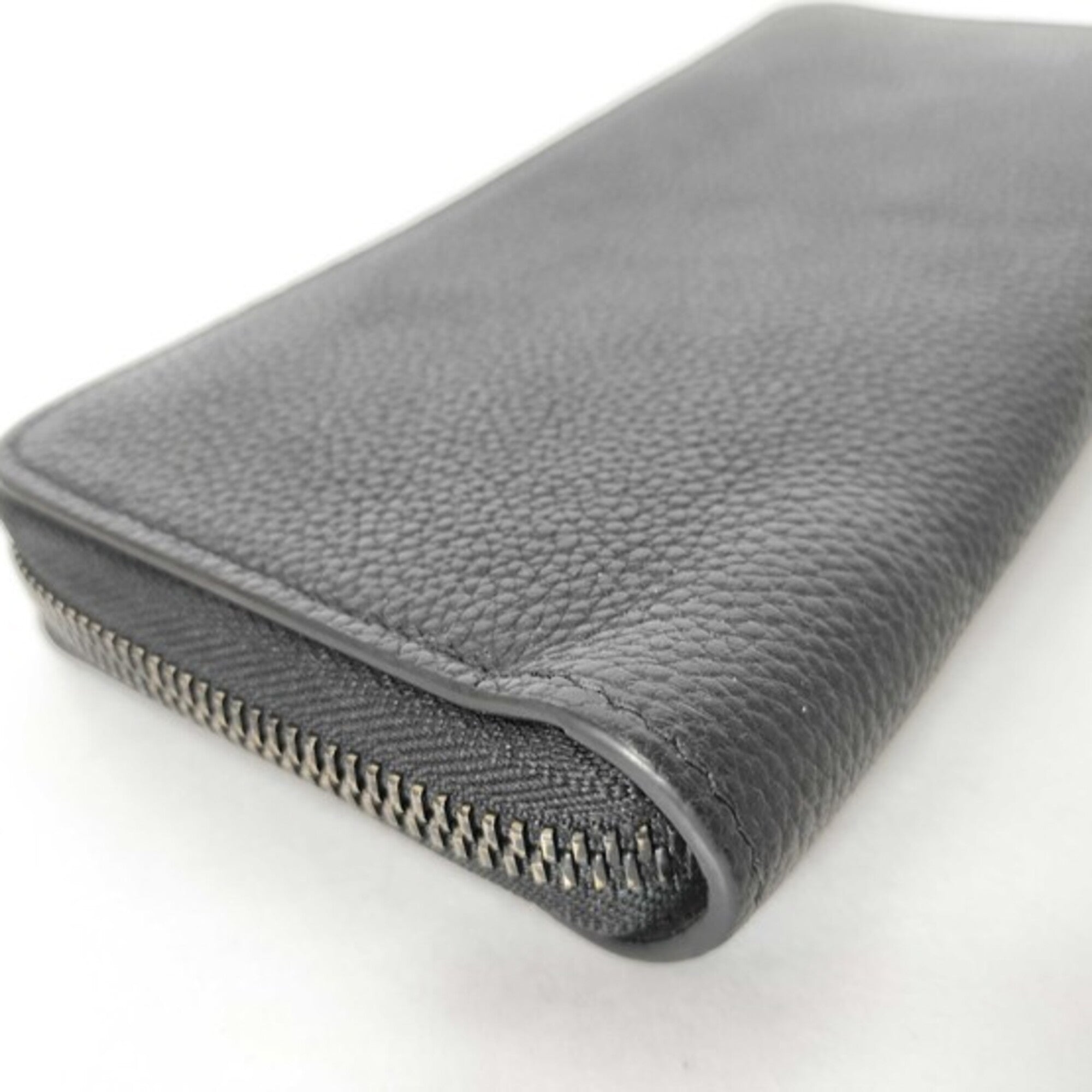 Louis Vuitton Black Leather Long Wallet (Bi-Fold) (Pre-Owned)