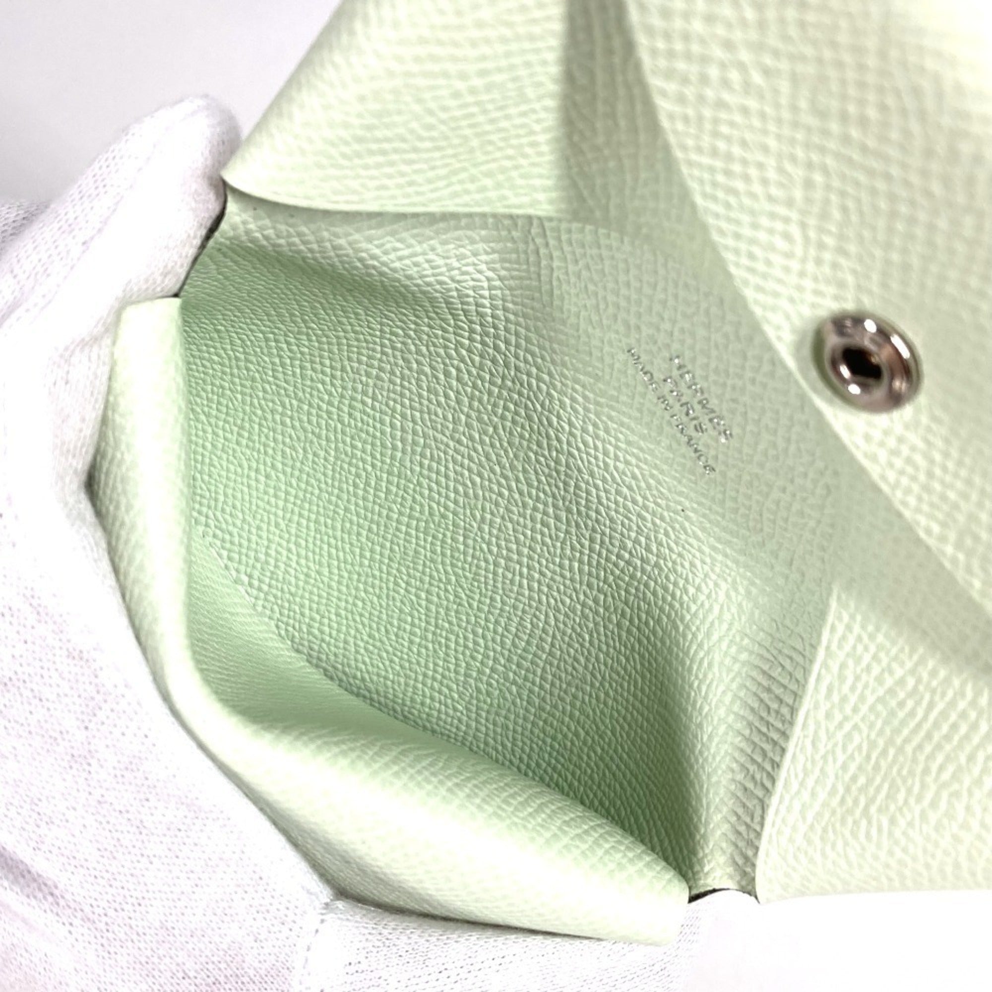 Hermes Light Green Epsom Leather Coin Purse/Coin Case (Pre-Owned)