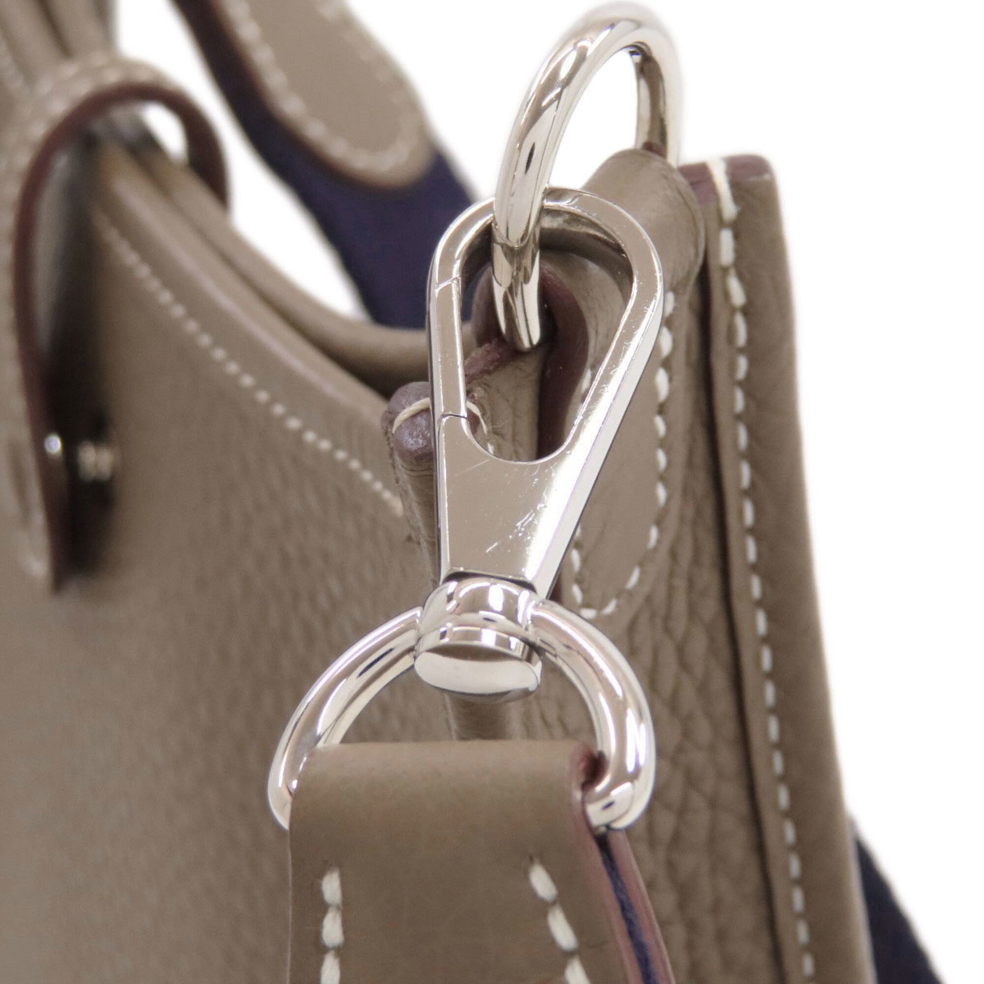 Hermes Etoupe Gray Leather Shoulder Bag (Pre-Owned)