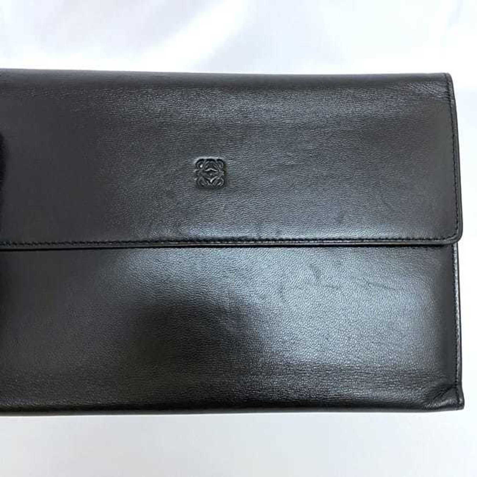 Loewe Black Nappa Leather Leather Wallet (Tri-Fold) (Pre-Owned)
