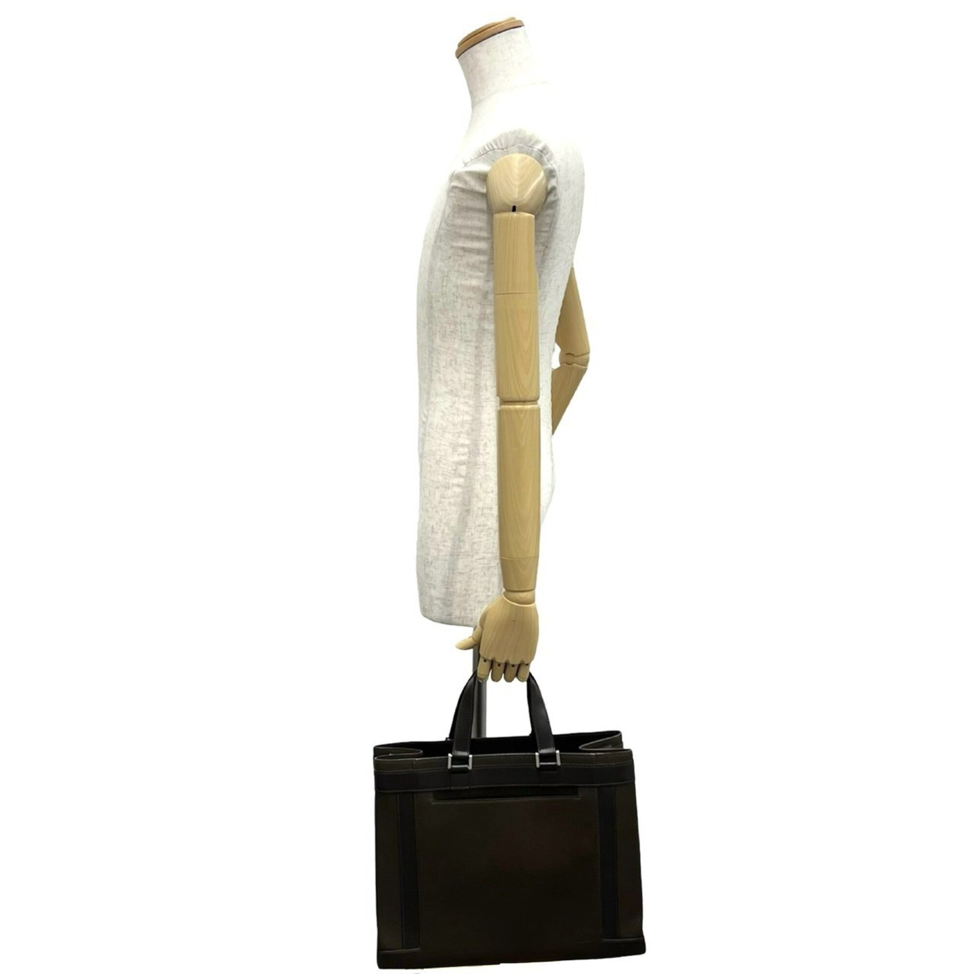 Louis Vuitton Brown Leather Handbag Tote Bag (Pre-Owned)
