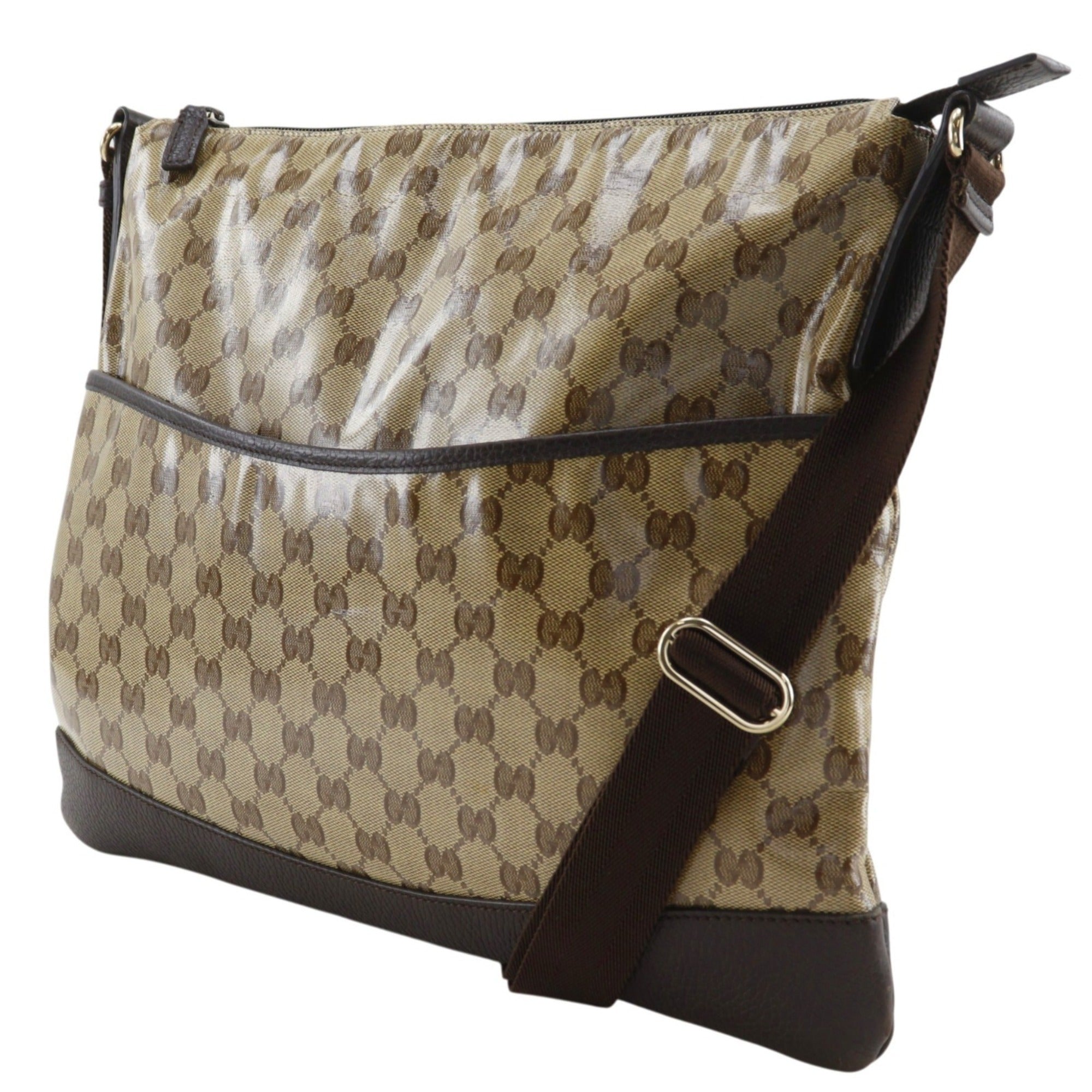 Gucci Gg Crystal Brown Gg Crystal Shoulder Bag (Pre-Owned)