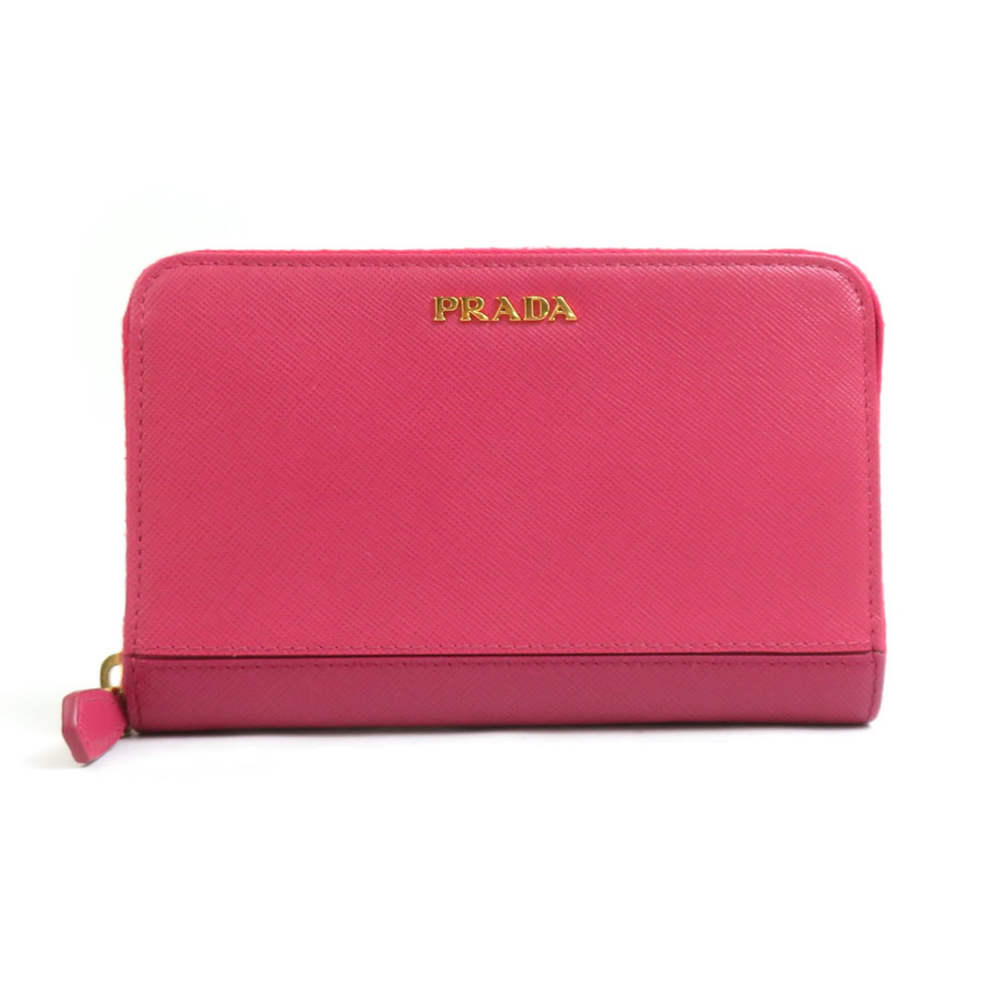 Prada Pink Leather Coin Purse/Coin Case (Pre-Owned)