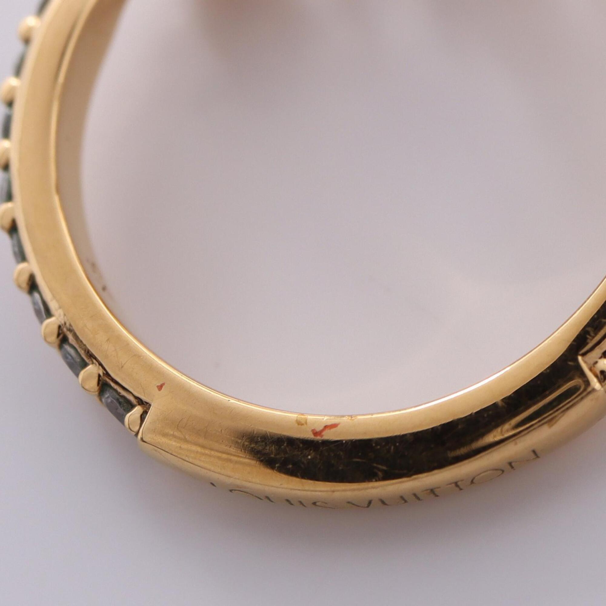 Louis Vuitton Gold Clear Gold Plating Rhinestone Band Ring (Pre-Owned)