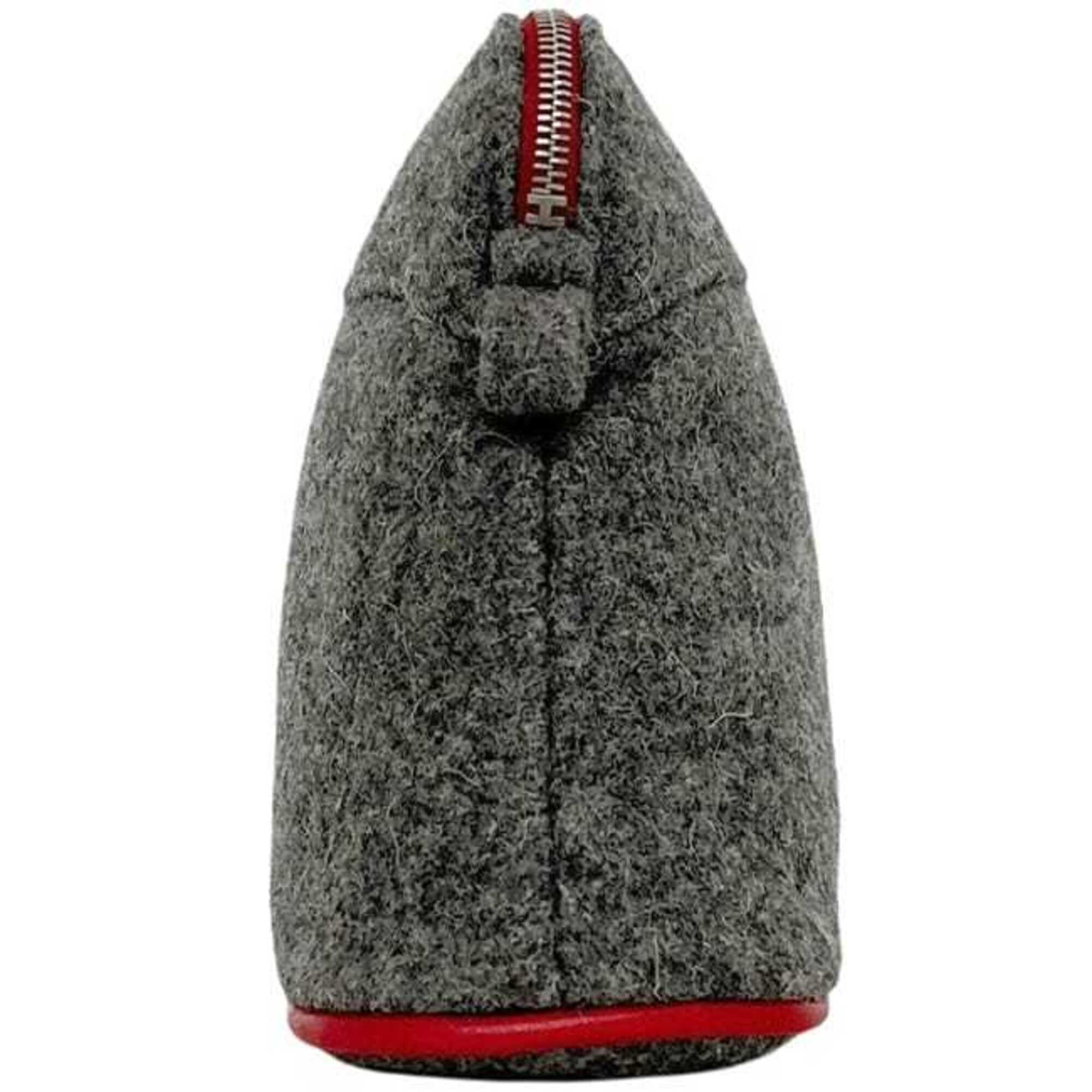 Hermes Bolide Gray Wool Pouch (Pre-Owned)