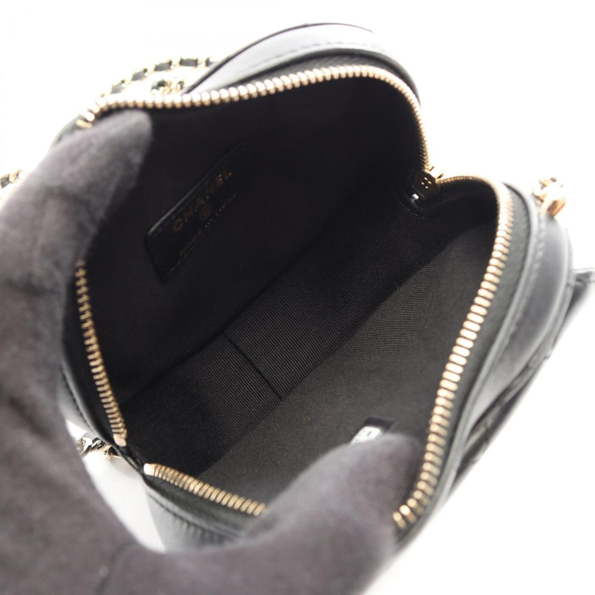 Chanel Black Leather Clutch Bag Handbag Shoulder Bag (Pre-Owned)