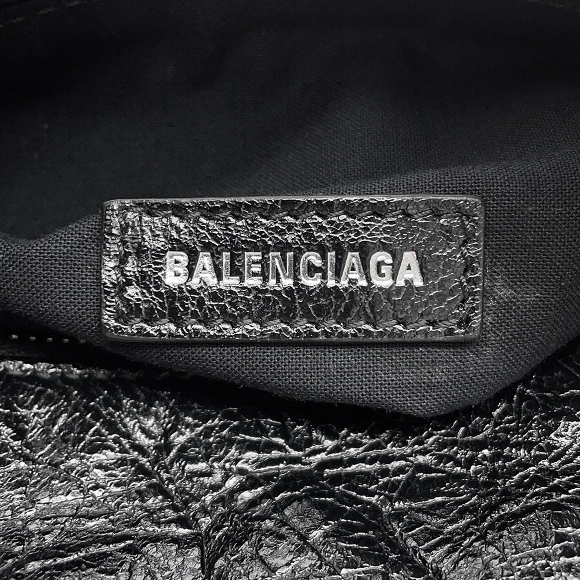 Balenciaga Black Leather Handbag Shoulder Bag (Pre-Owned)
