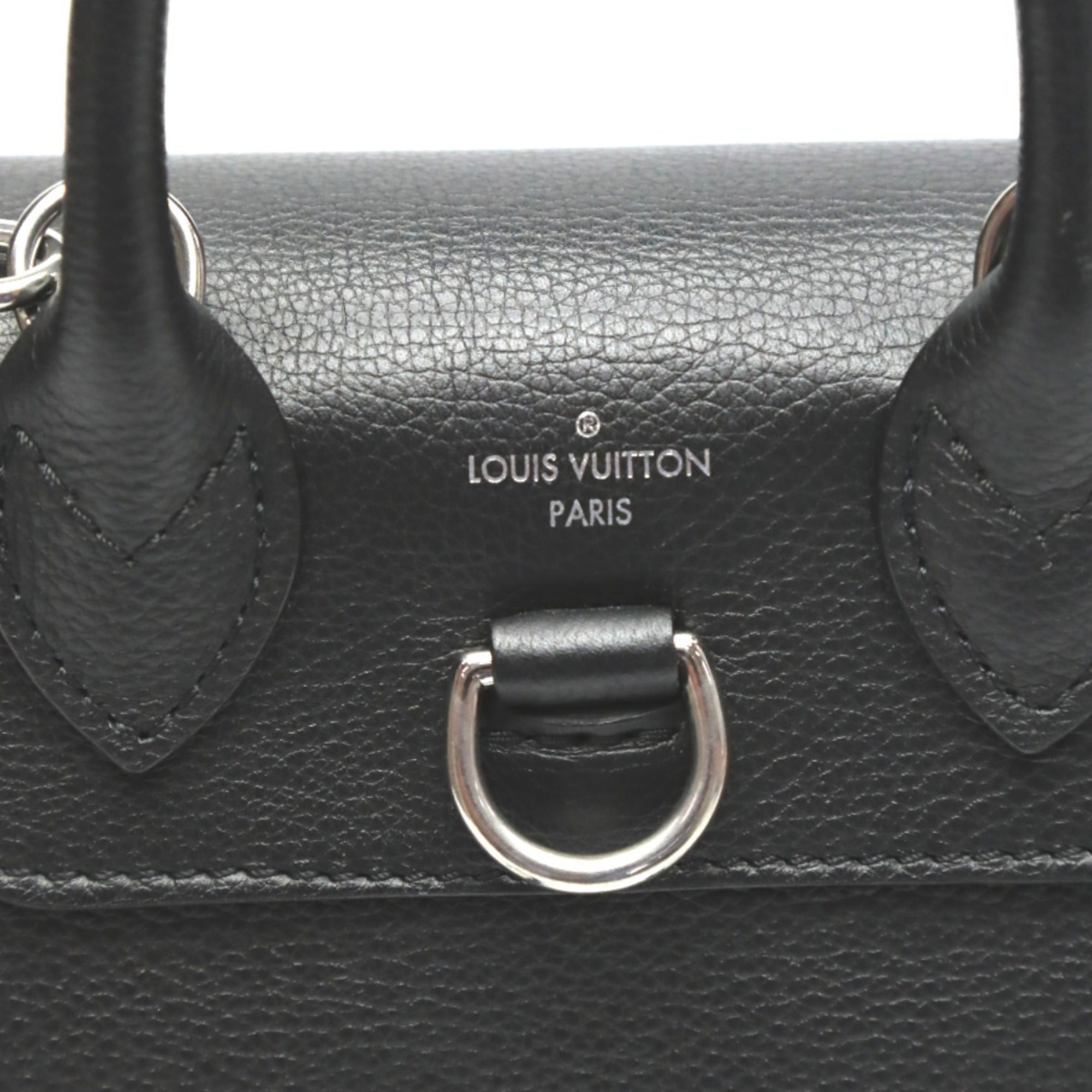 Louis Vuitton Black Noir Leather Backpack (Pre-Owned)