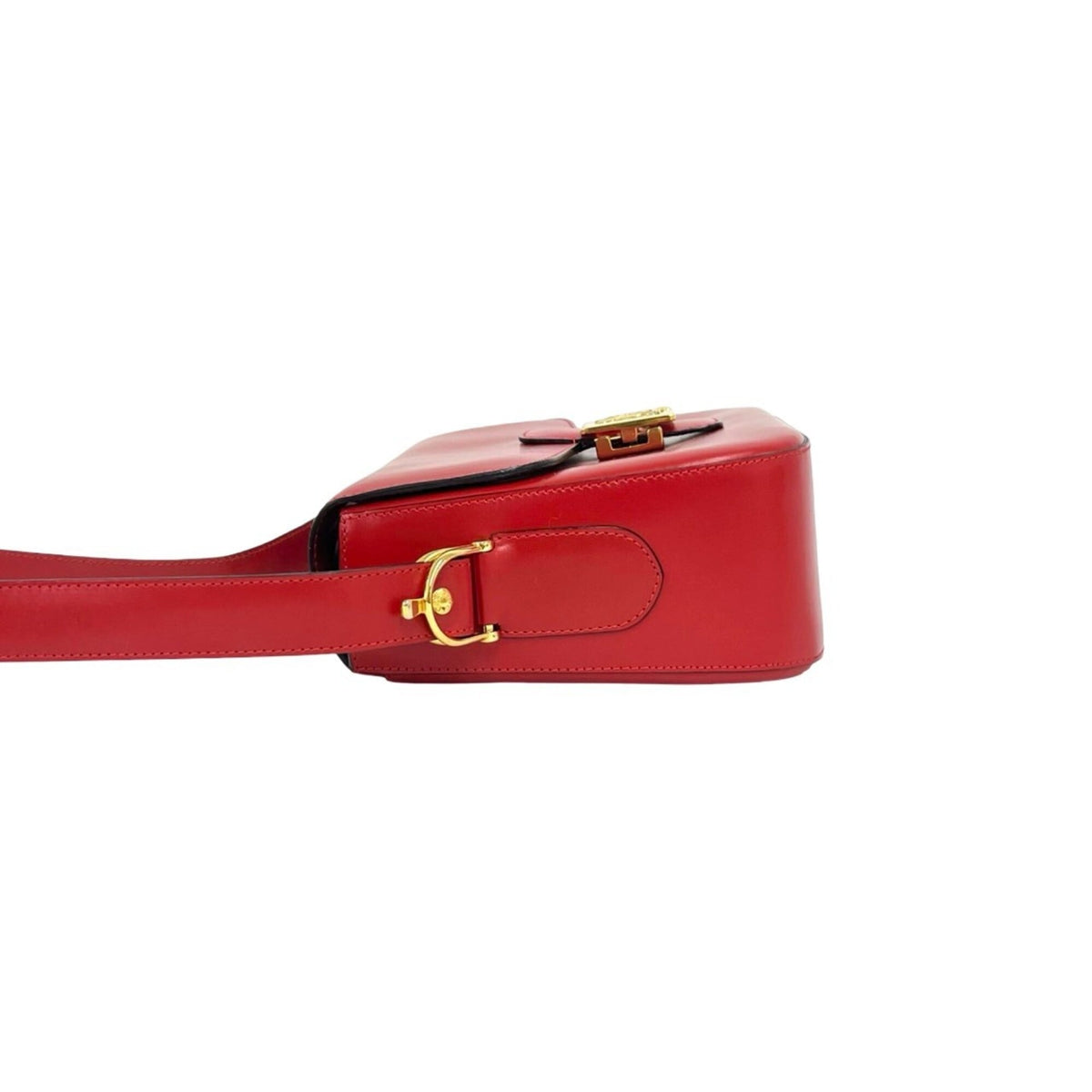 Celine Red Color Leather Pochette Shoulder Bag (Pre-Owned)