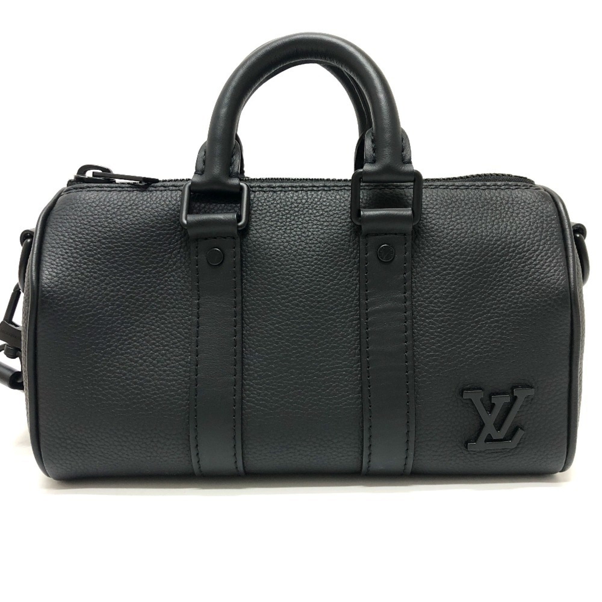Louis Vuitton Black Leather Boston Bag Shoulder Bag (Pre-Owned)
