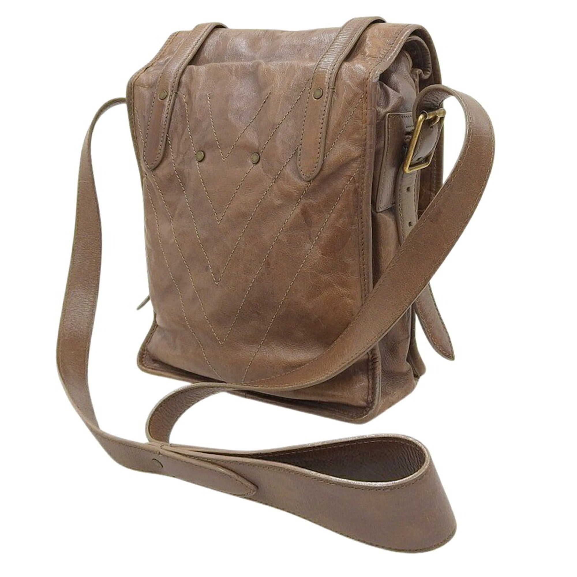 Louis Vuitton Brown Nylon Leather Shoulder Bag (Pre-Owned)