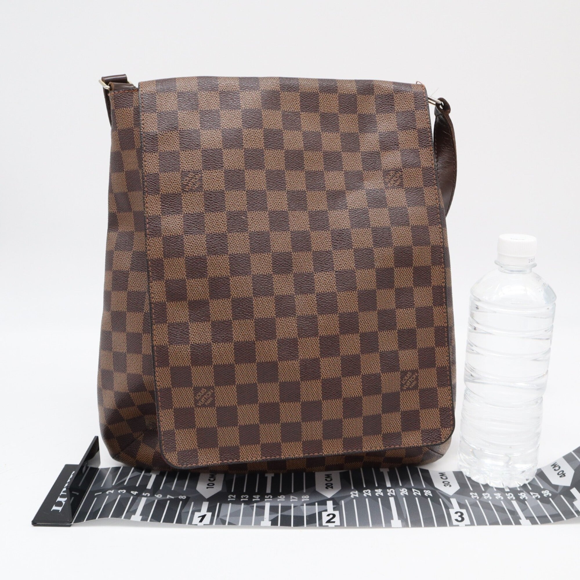 Louis Vuitton Beige Brown Damier Canvas Leather Coated Canvas Shoulder Bag (Pre-Owned)