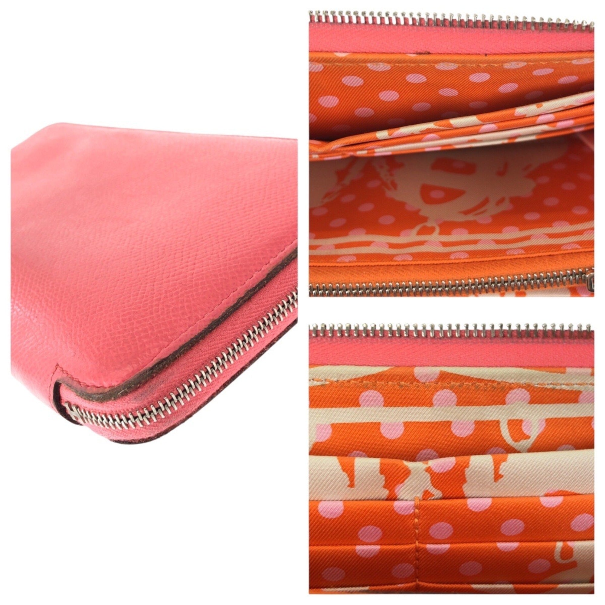 Hermes Pink Rose Azalee Epsom Leather Long Wallet (Bi-Fold) (Pre-Owned)